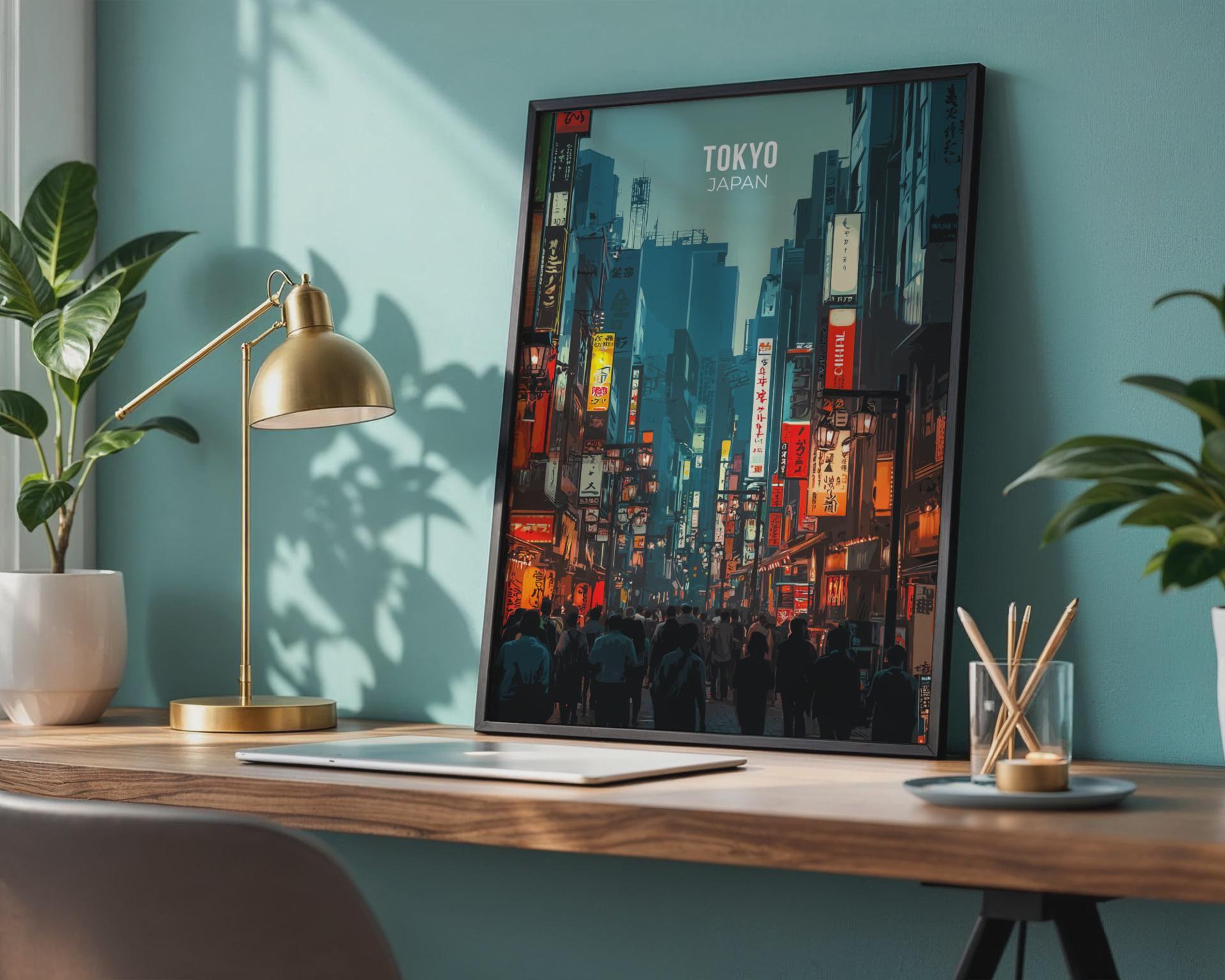 Tokyo Japan Wall Art Print Cityscape Poster - Travel Wall Art