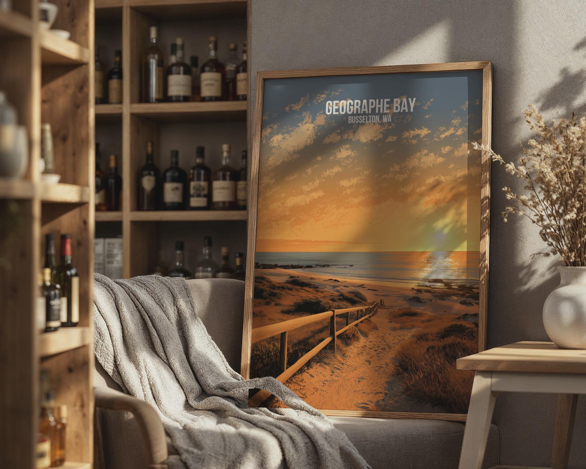 Geographe Bay Sunset Beach Poster Wall Art Print - Travel Wall Art