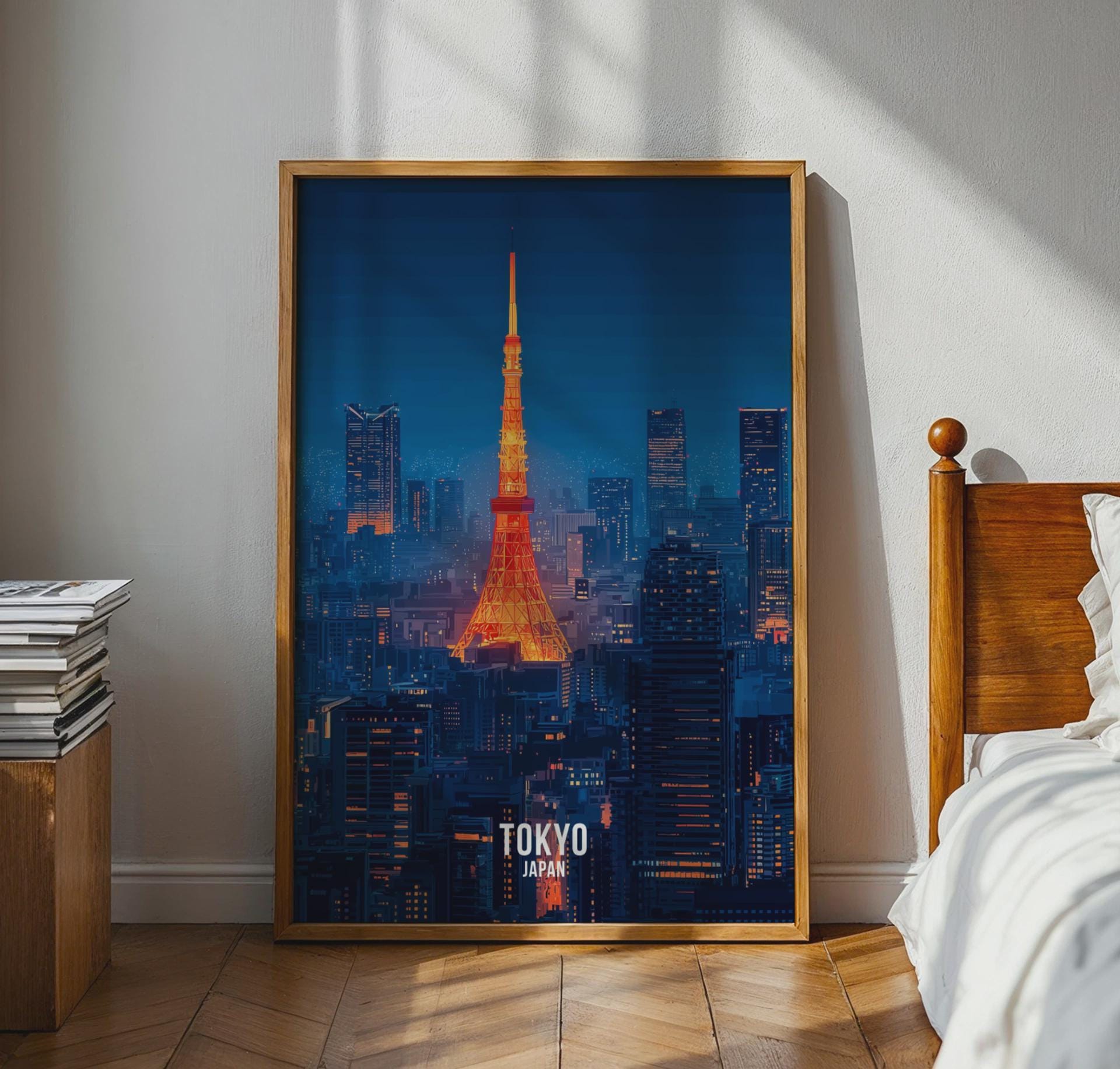 Tokyo Tower Poster Cityscape Print Wall Art Japan - Travel Wall Art