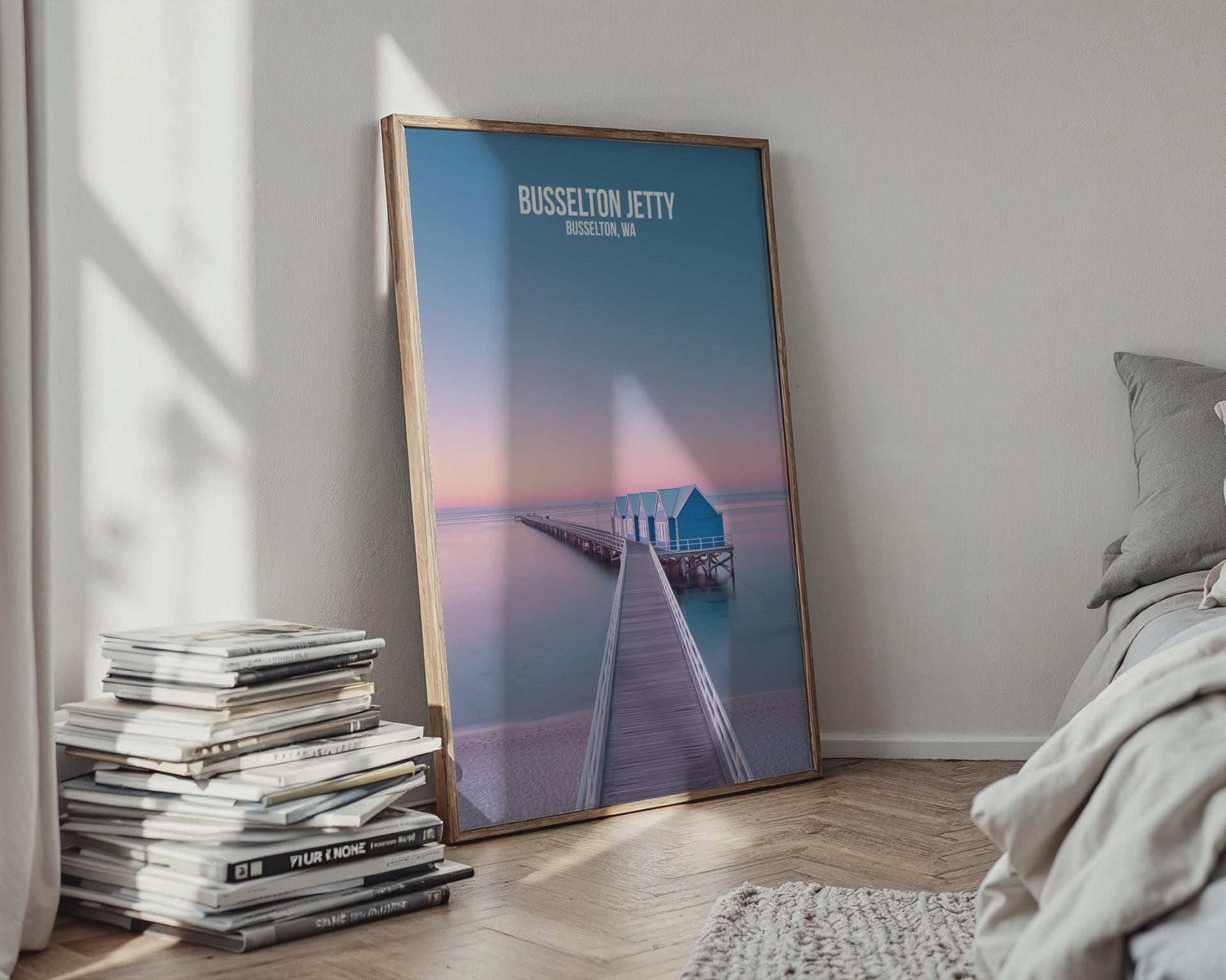 Busselton Jetty Poster Busselton WA Wall Art - Travel Wall Art