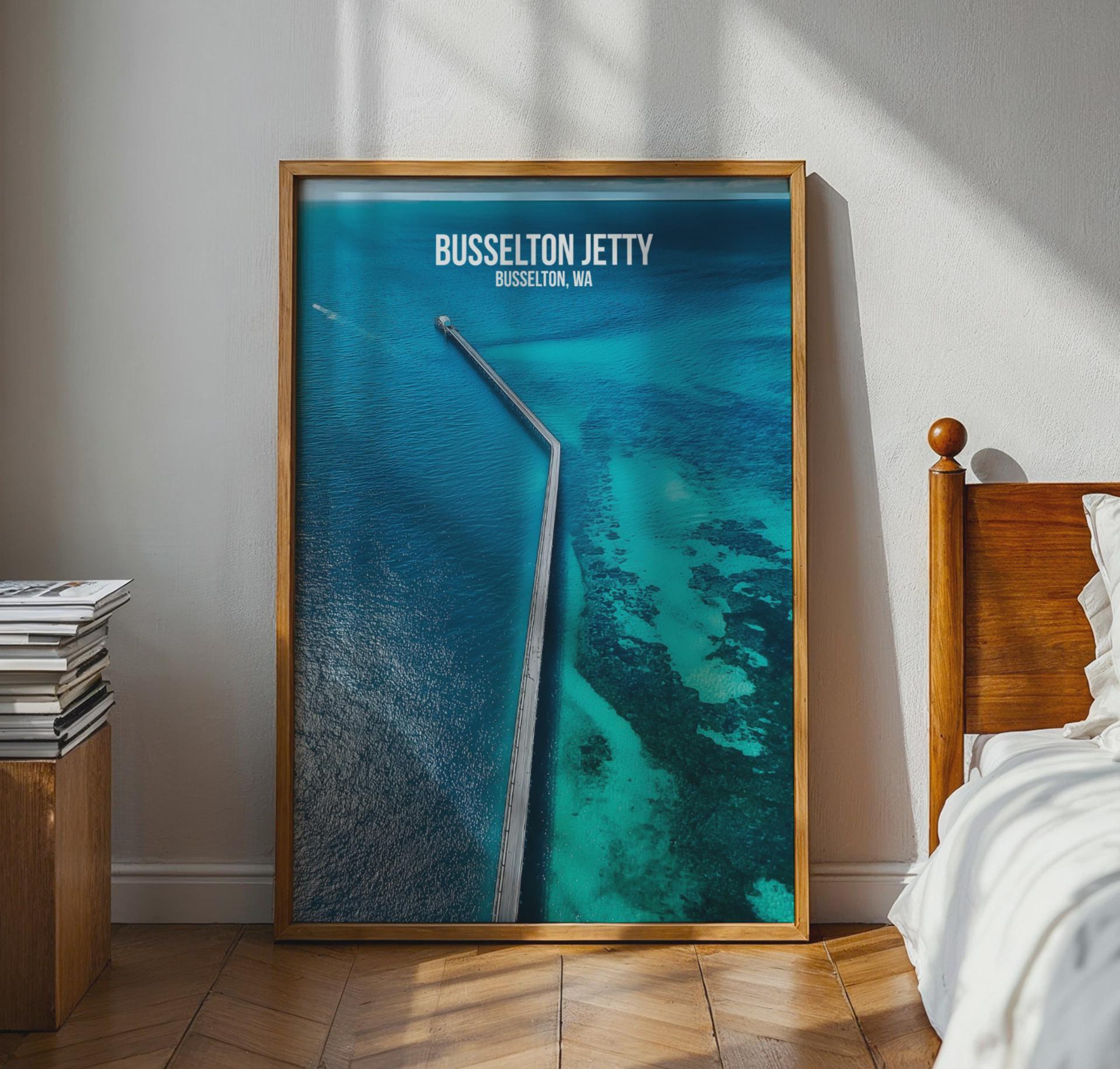 Busselton Jetty Aerial View Print - Travel Wall Art