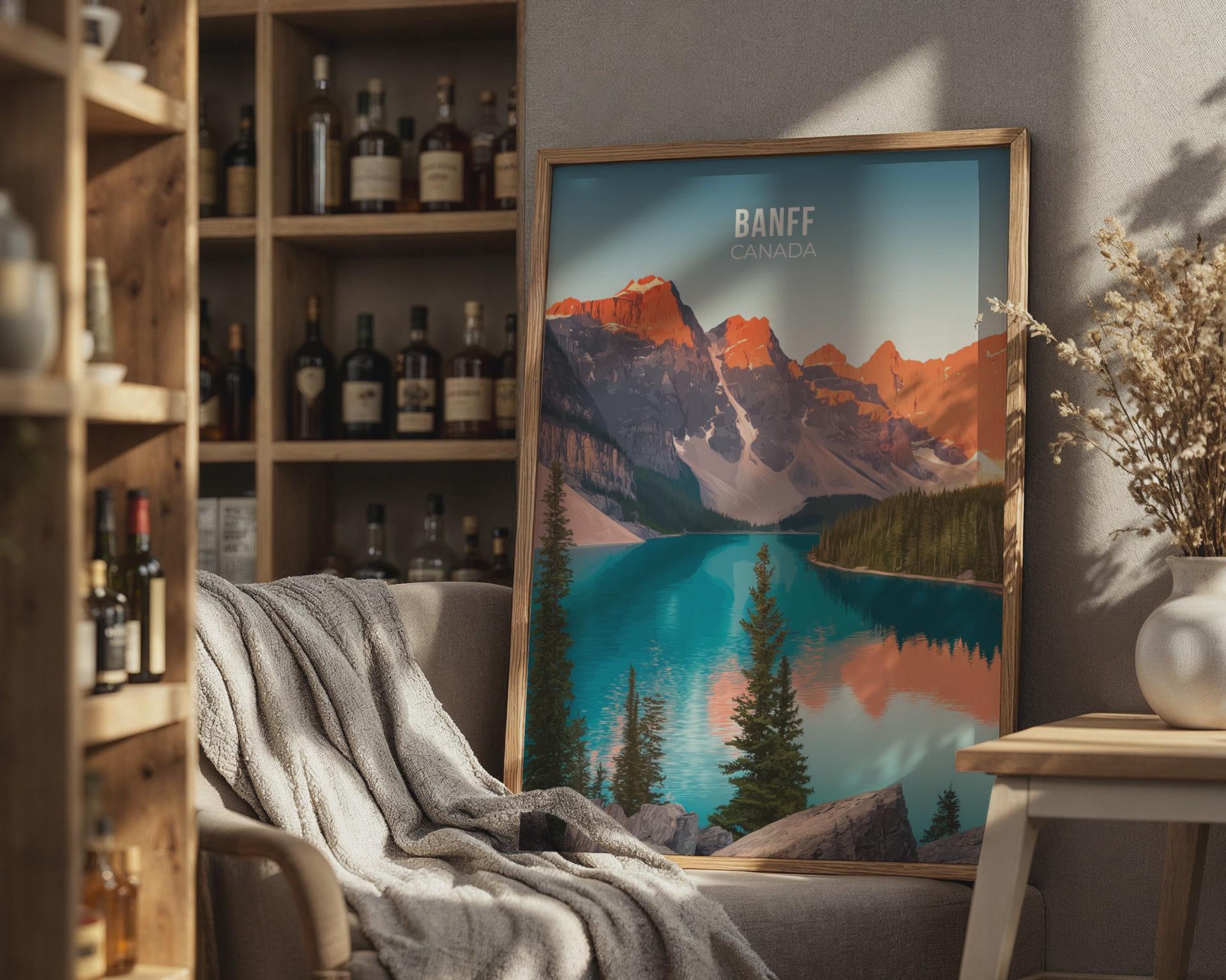 Banff Canada Landscape Poster Print Wall Art - Travel Wall Art