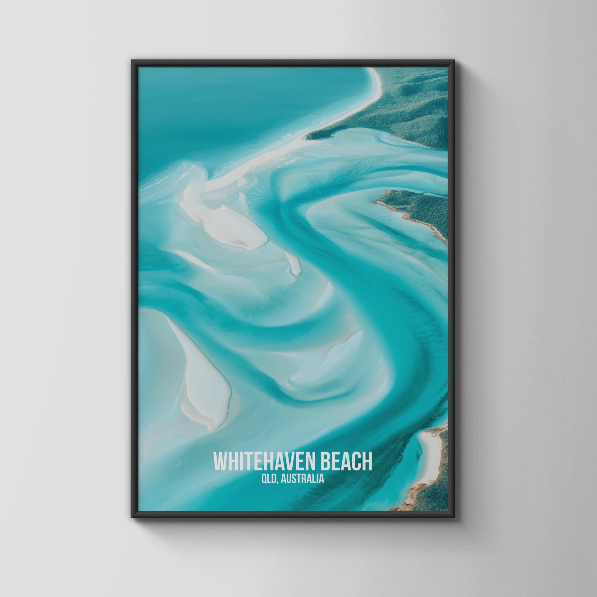 Whitehaven Beach QLD Australia Coastal Poster Print - Travel Wall Art