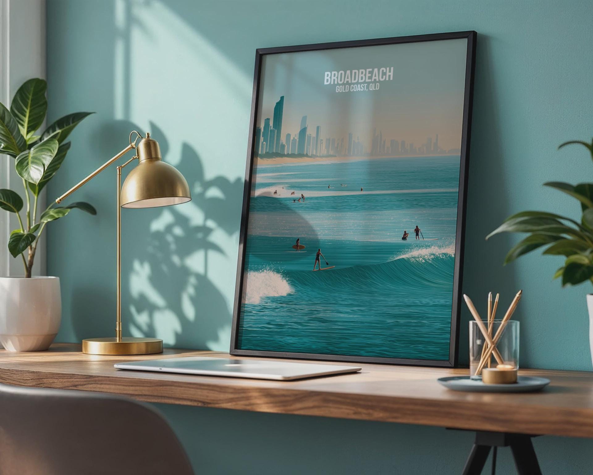 Broadbeach Art Print Gold Coast QLD Coastal Beach Wall Art - Travel Wall Art