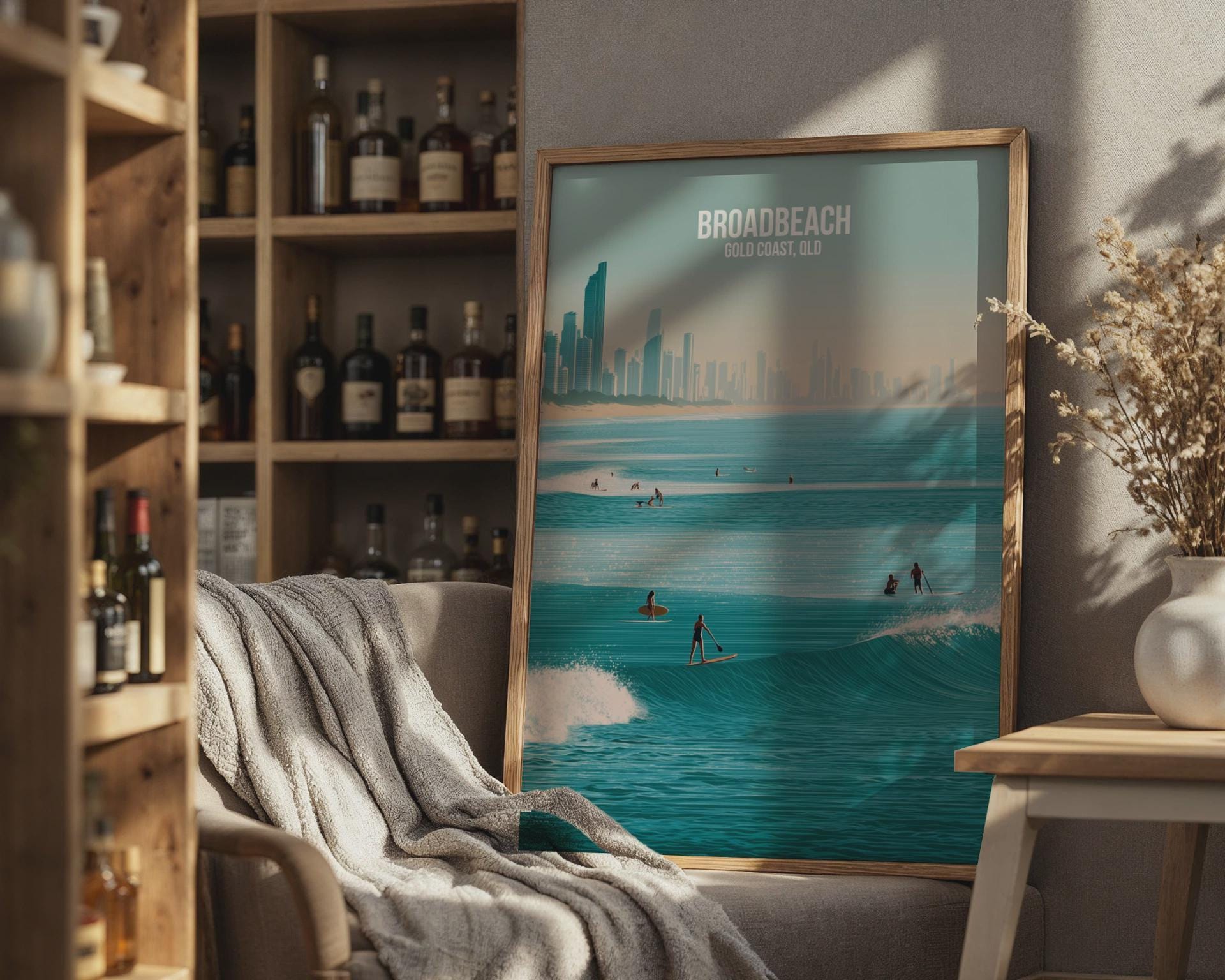 Broadbeach Art Print Gold Coast QLD Coastal Beach Wall Art - Travel Wall Art