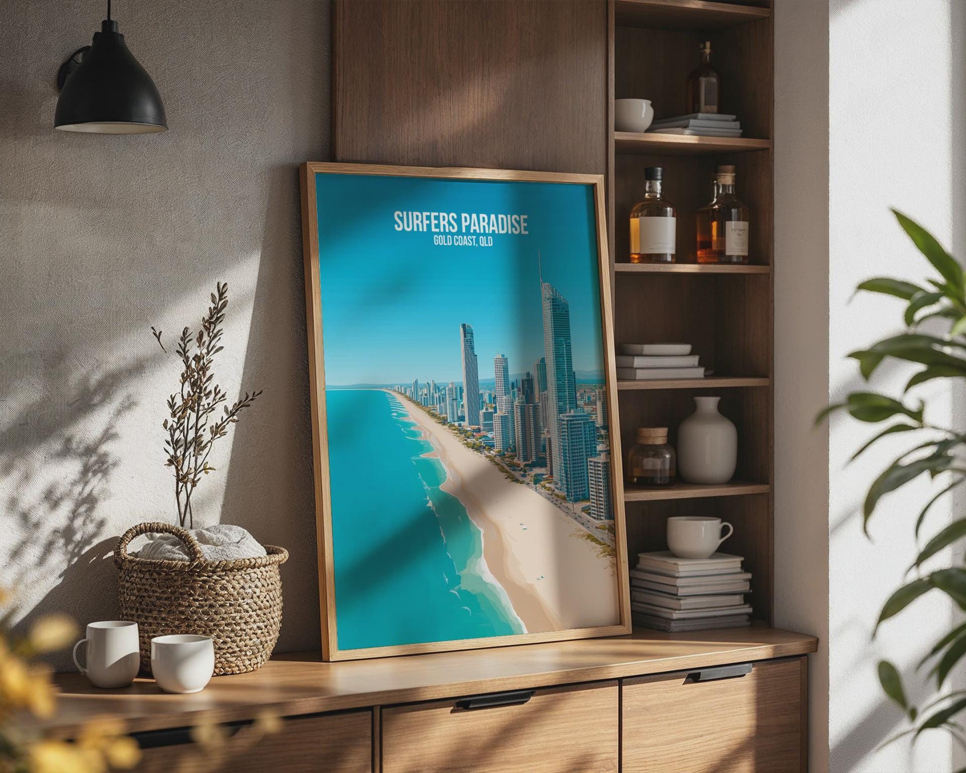 Surfers Paradise Coastal Art Print Wall Art Gold Coast QLD - Travel Wall Art