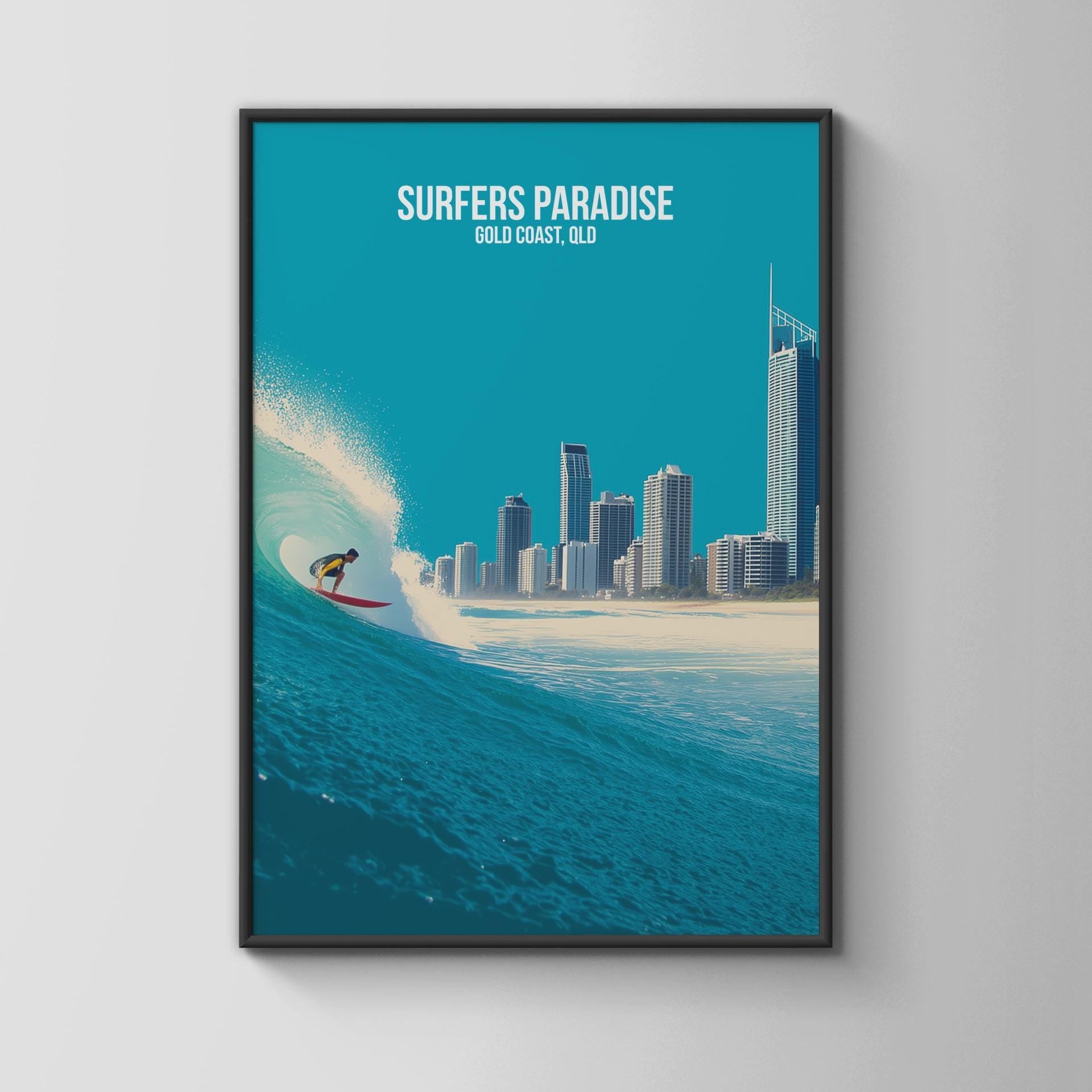 Surfers Paradise Coastal Wall Art Print - Travel Wall Art
