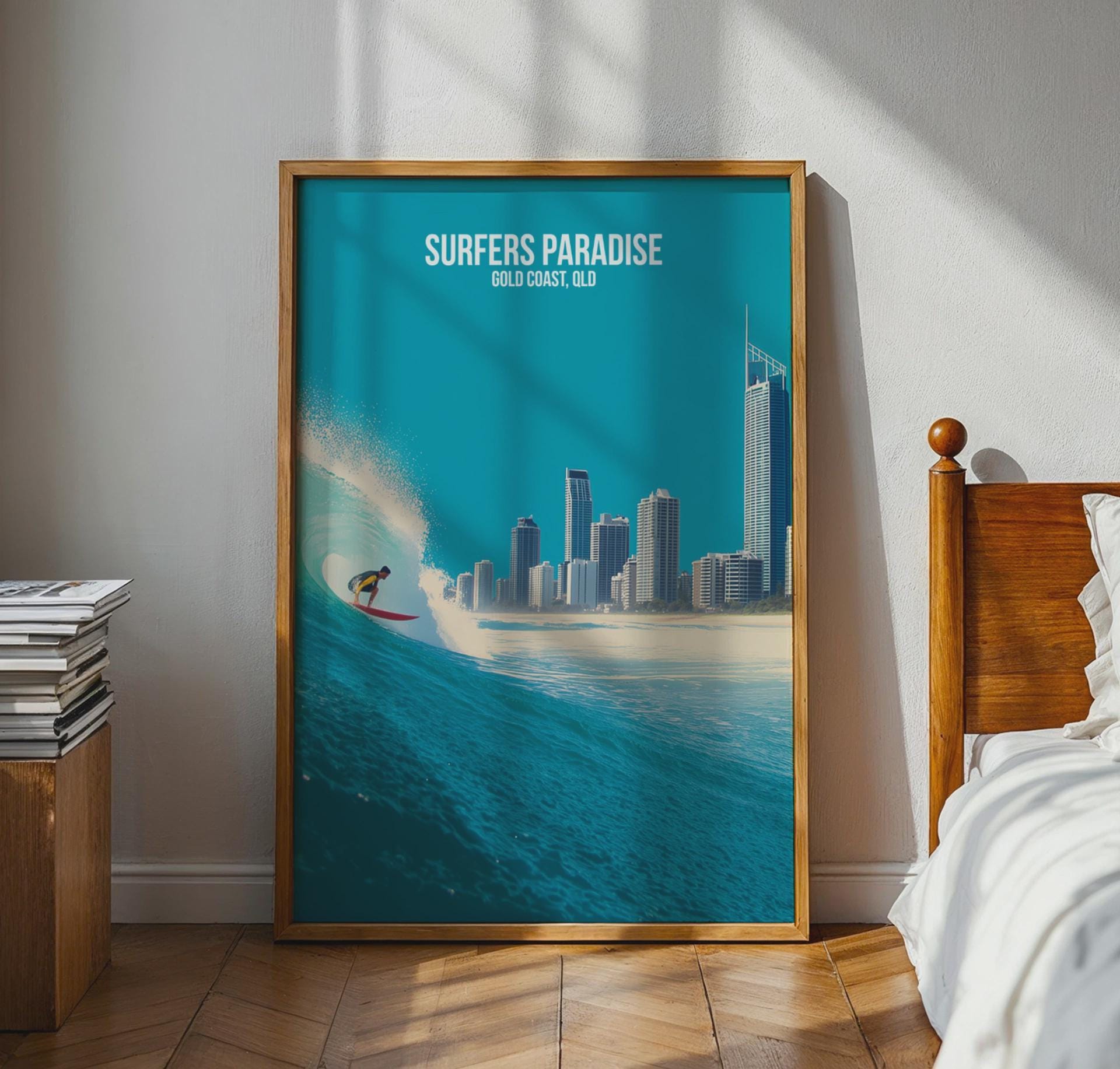 Surfers Paradise Coastal Wall Art Print - Travel Wall Art