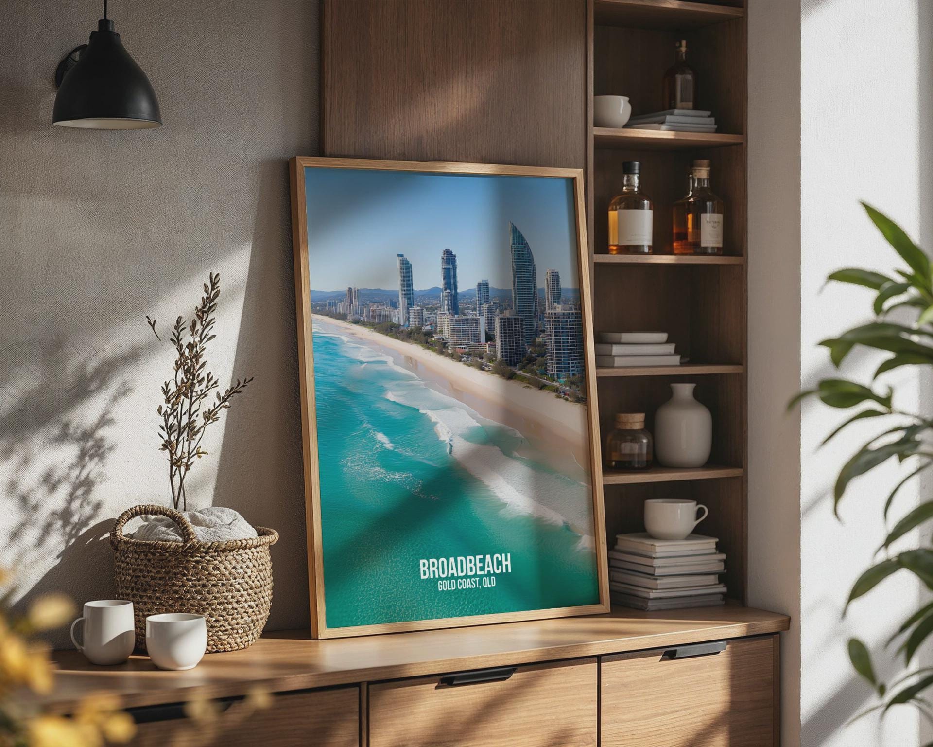 Broadbeach Gold Coast Shoreline Poster Wall Art - Travel Wall Art