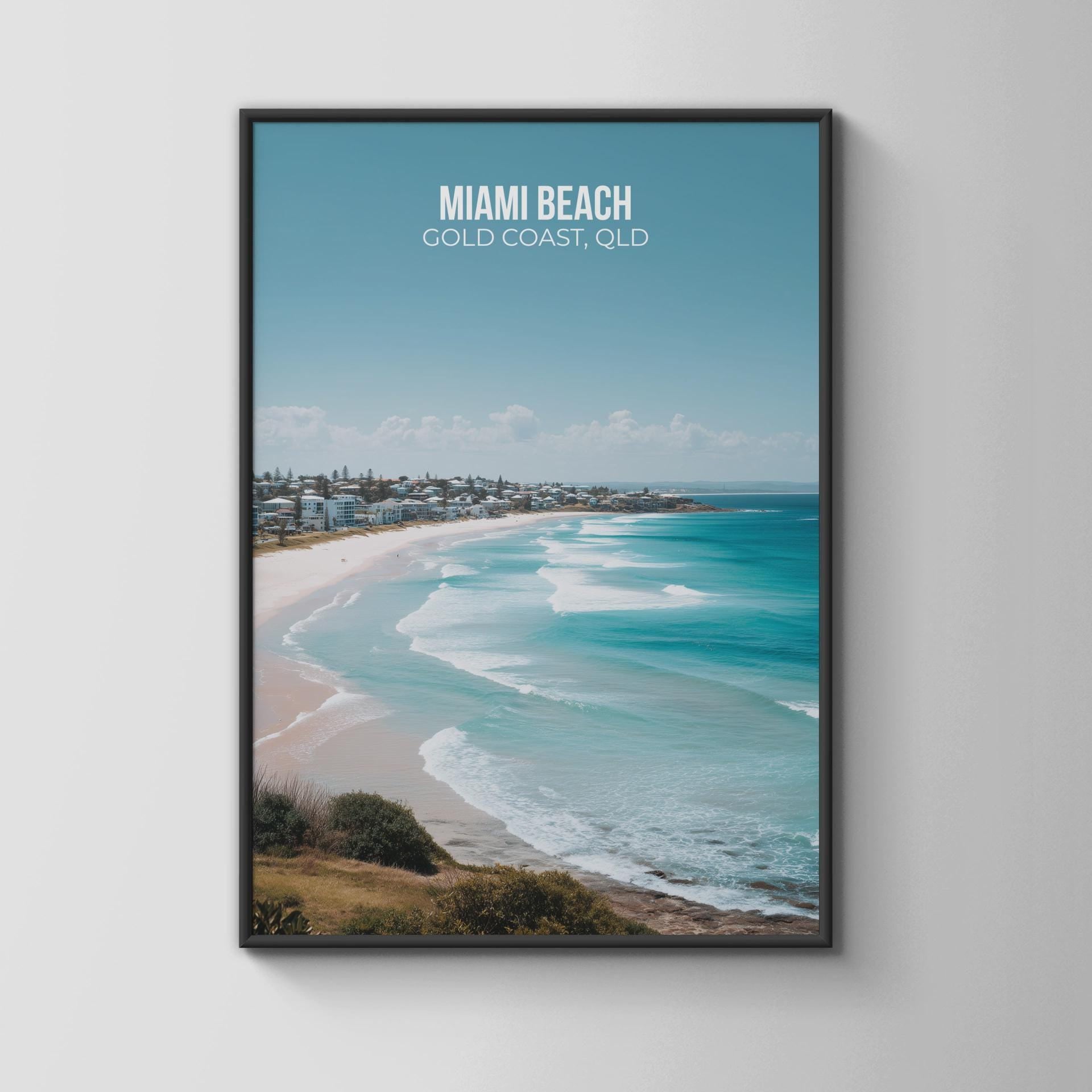 Miami Beach Gold Coast Wall Art Poster - Travel Wall Art