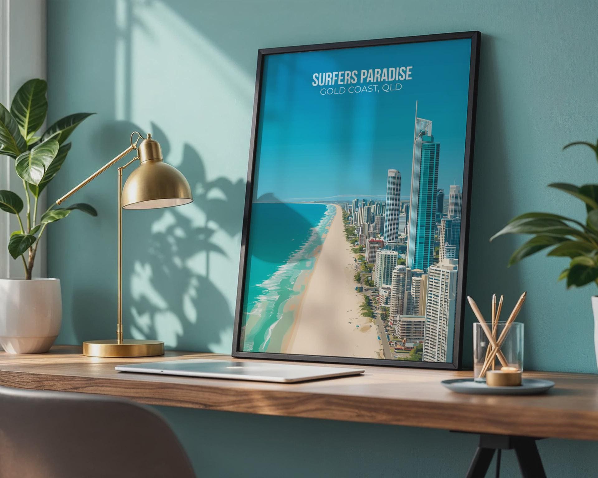 Surfers Paradise Wall Art Gold Coast Cityscape Print - Travel Wall Art