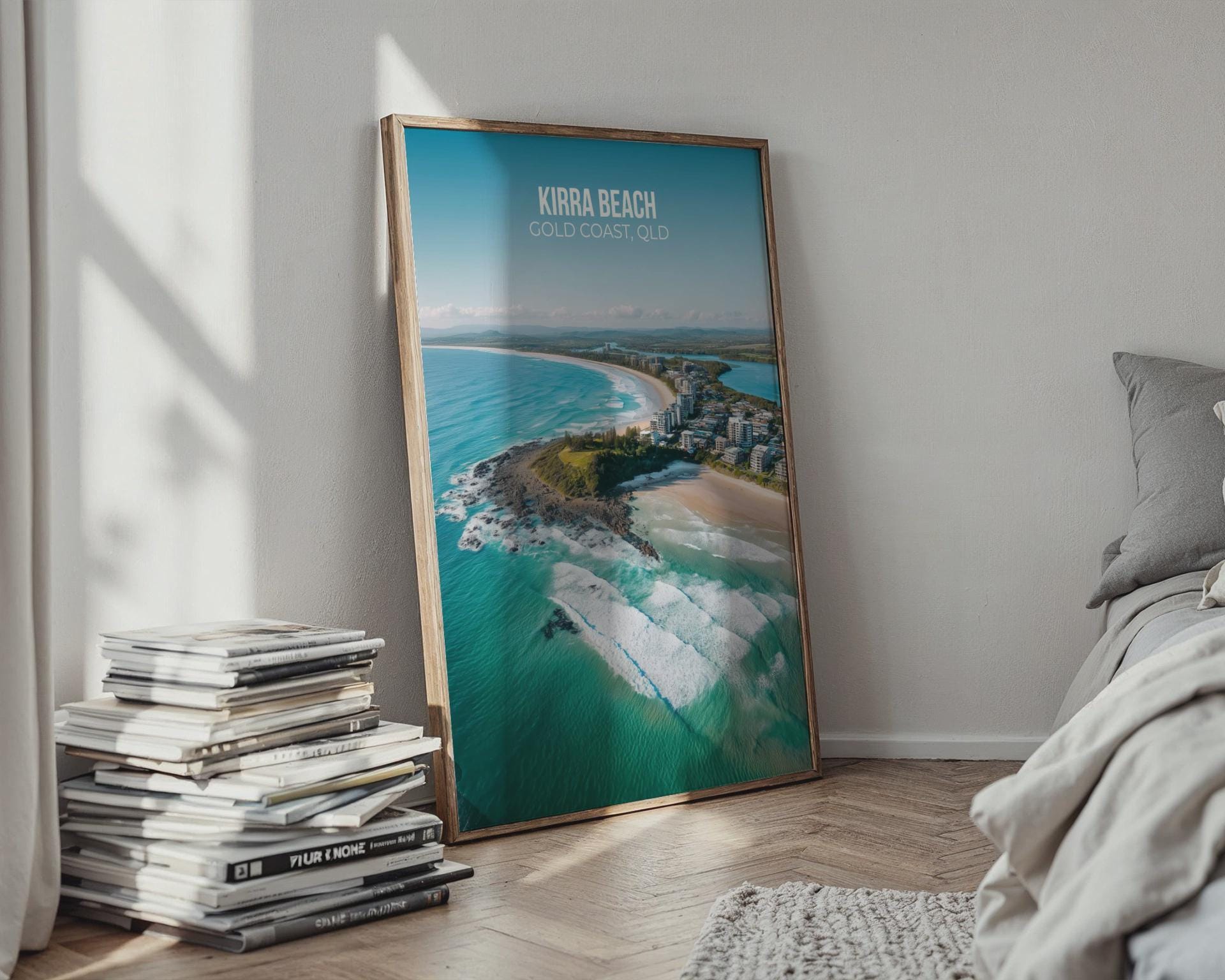 Kirra Beach Wall Art Coastal Print - Travel Wall Art