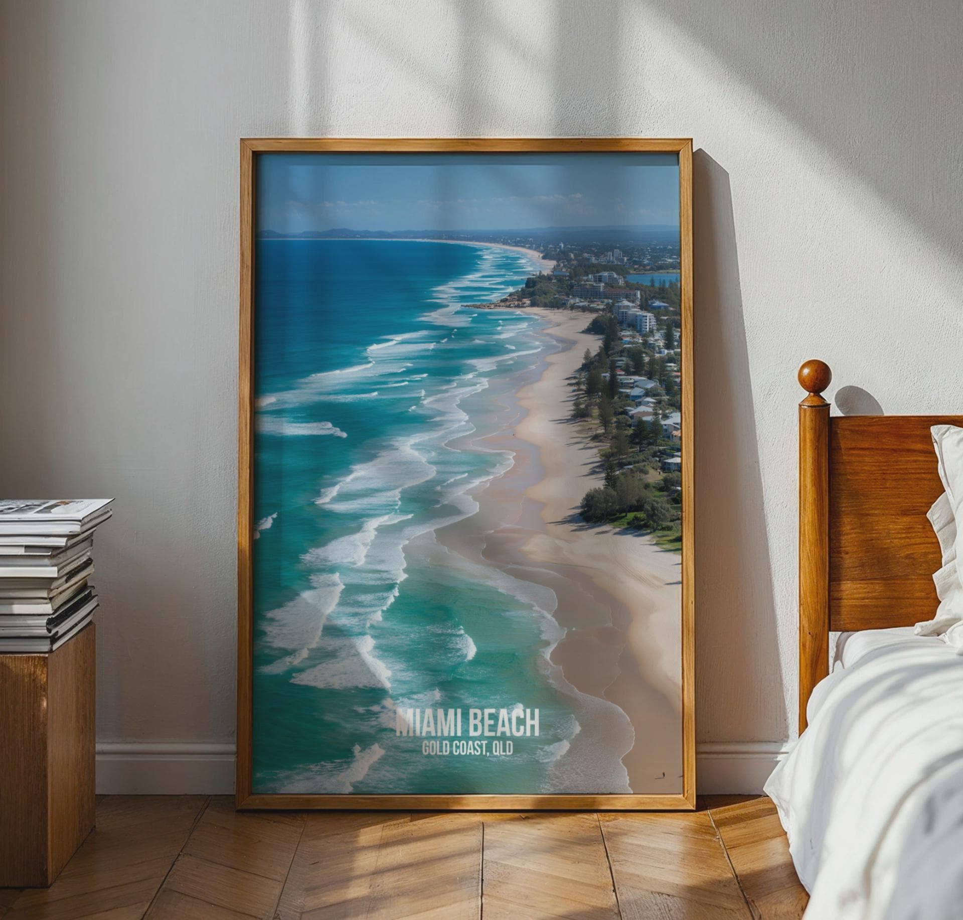 Miami Beach Wall Art Print Coastal Scene QLD Australia - Travel Wall Art