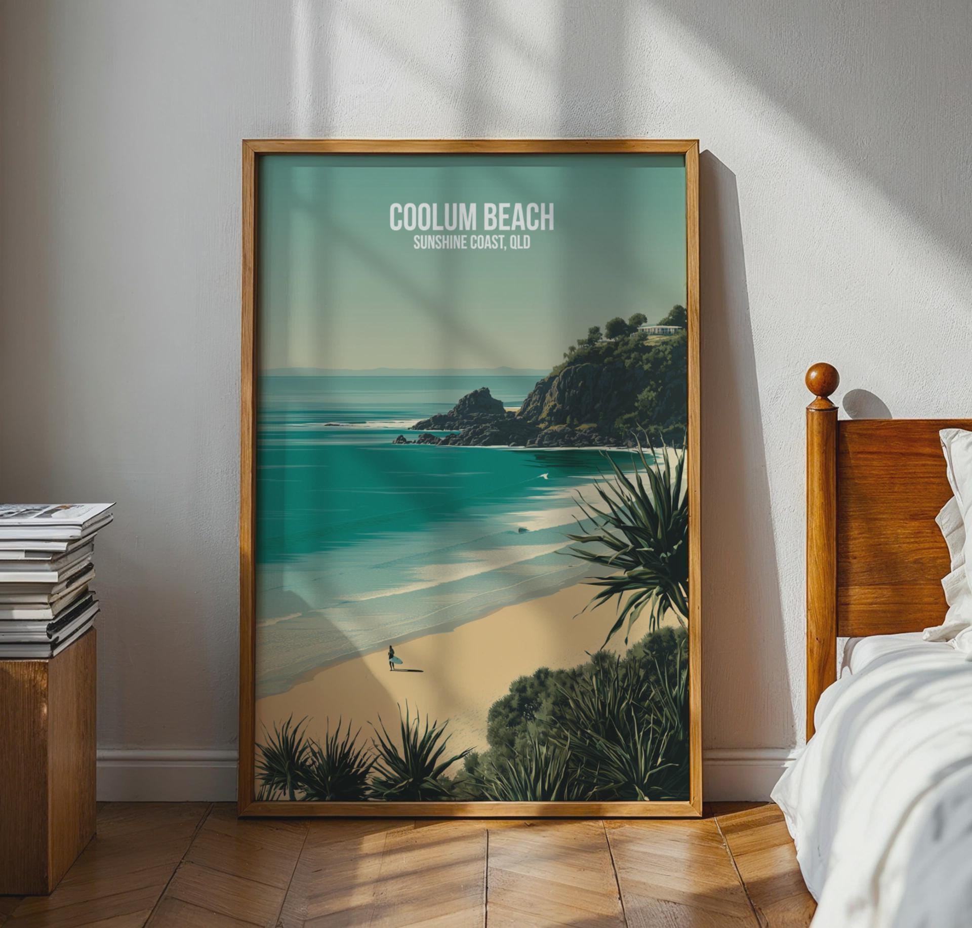 Coolum Beach Travel Art Print Coastal Scene - Travel Wall Art