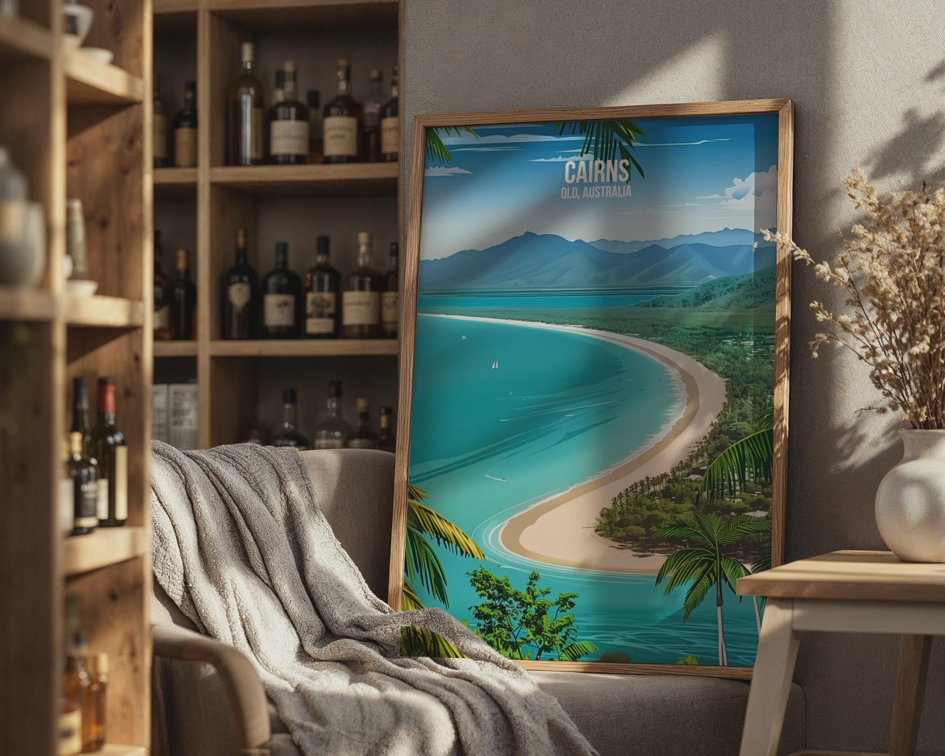 Cairns QLD Australia Poster Print Coastal Wall Art - Travel Wall Art