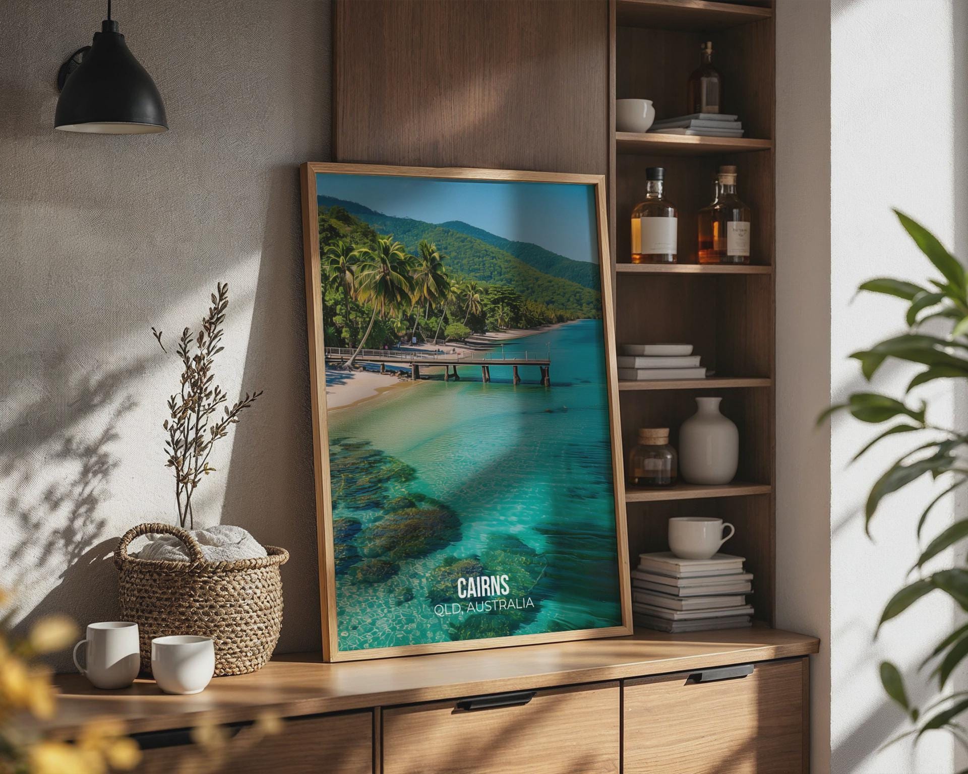Cairns Queensland Coastal Landscape Poster Print Wall Art - Travel Wall Art