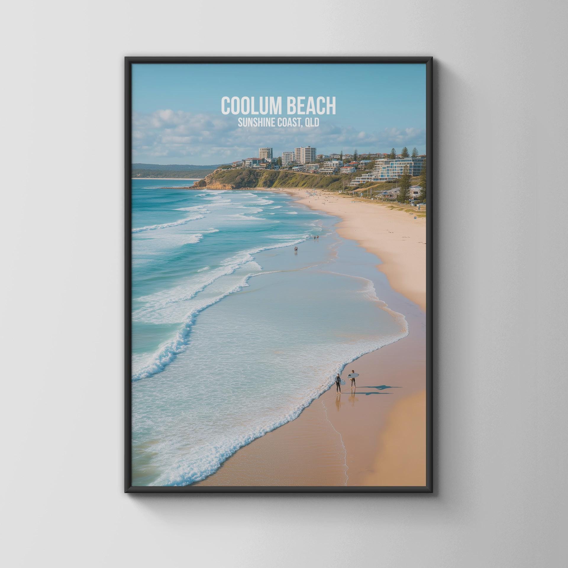 Coolum Beach Art Print Sunshine Coast QLD Wall Art Poster - Travel Wall Art