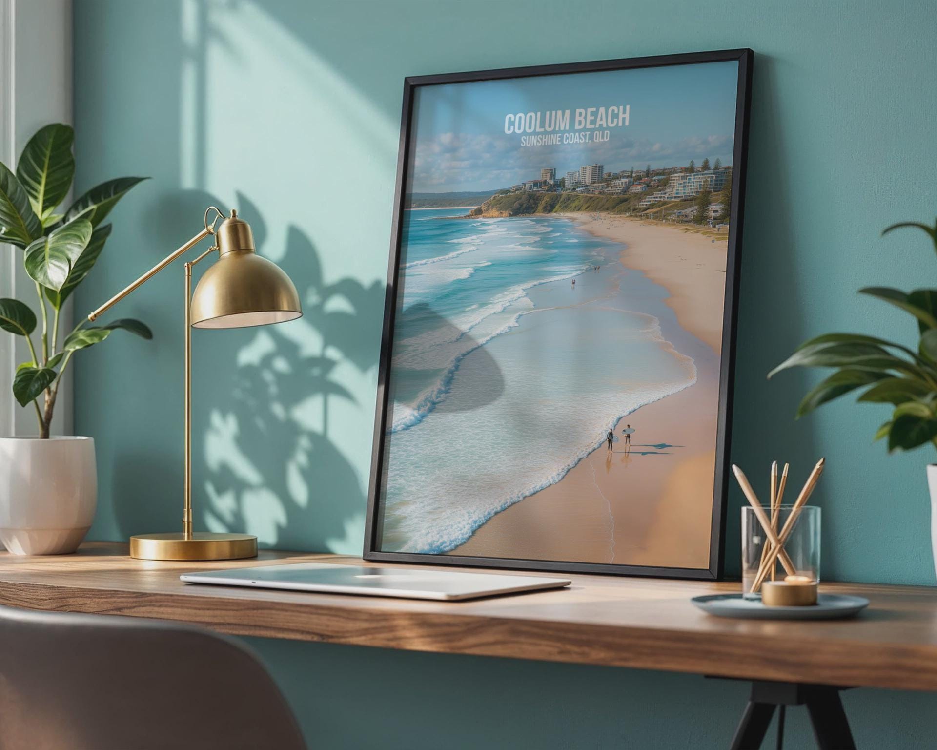 Coolum Beach Art Print Sunshine Coast QLD Wall Art Poster - Travel Wall Art