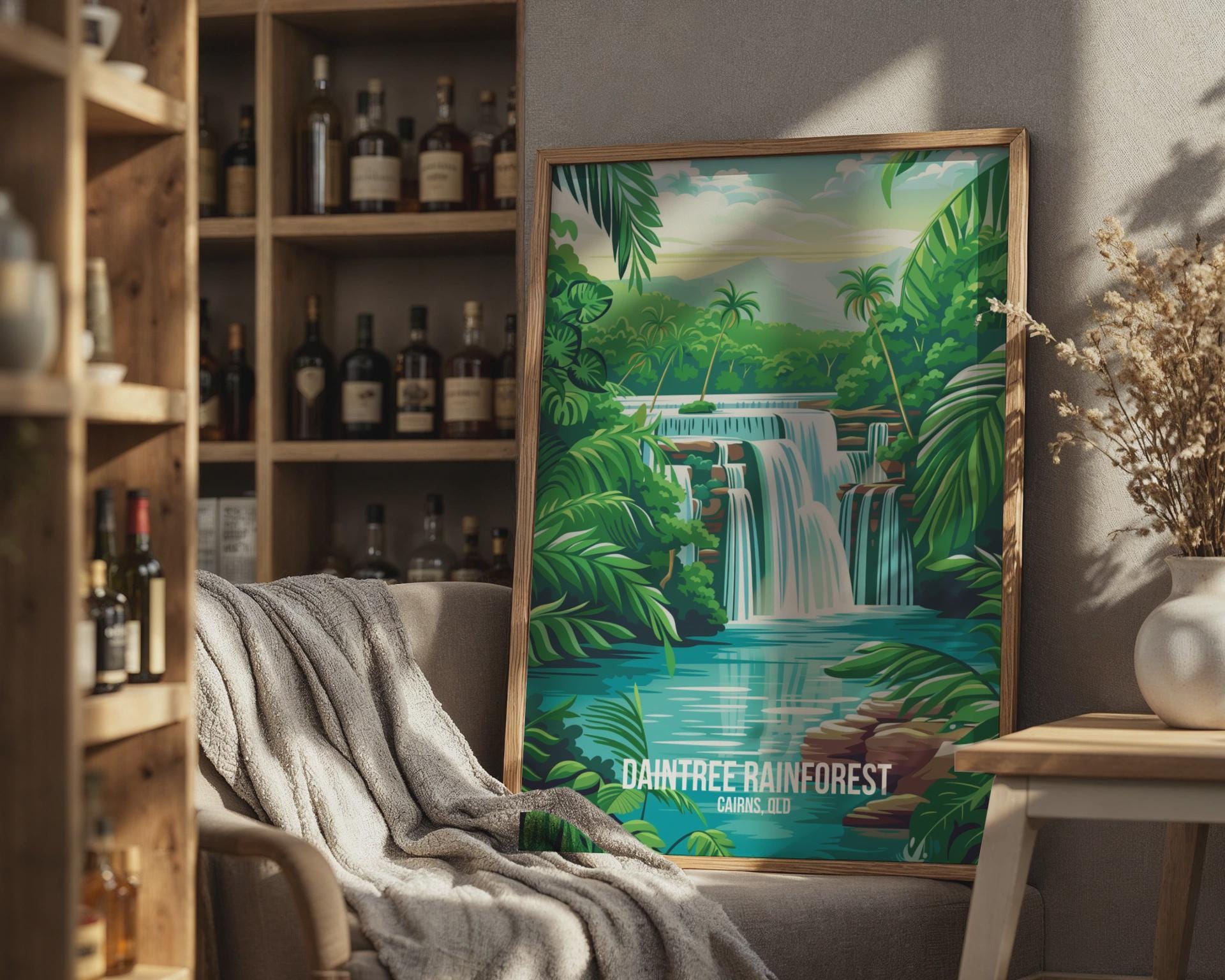Daintree Rainforest Waterfall Print Art Poster - Travel Wall Art
