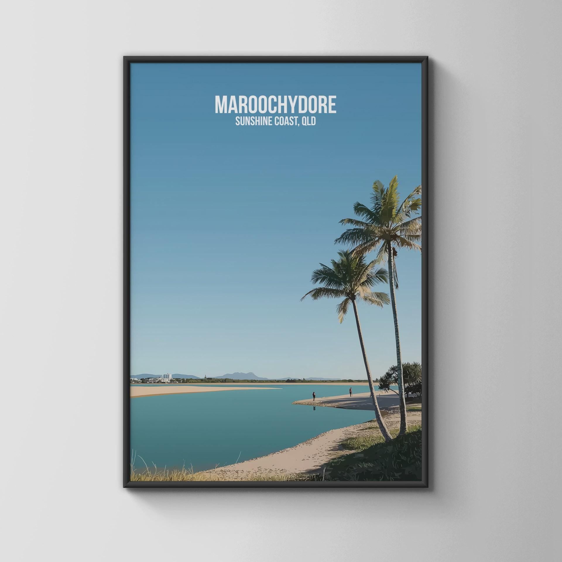 Maroochydore Beach Wall Art Sunshine Coast Poster - Travel Wall Art
