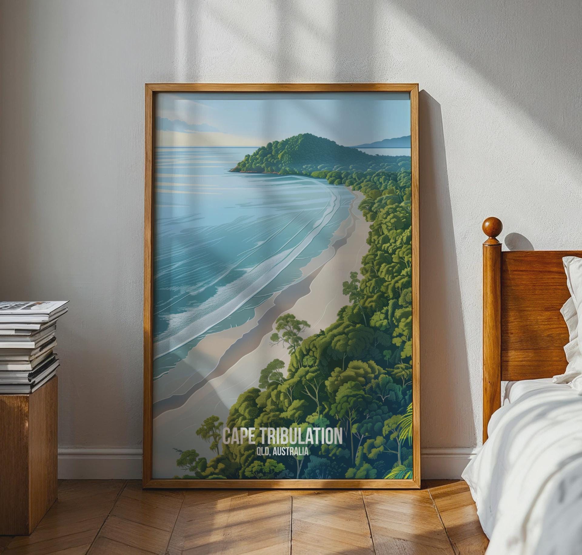 Cape Tribulation Art Print Landscape Poster Australia Beach Scene - Travel Wall Art