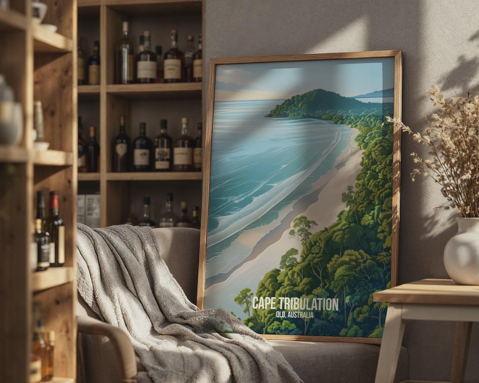 Cape Tribulation Art Print Landscape Poster Australia Beach Scene - Travel Wall Art