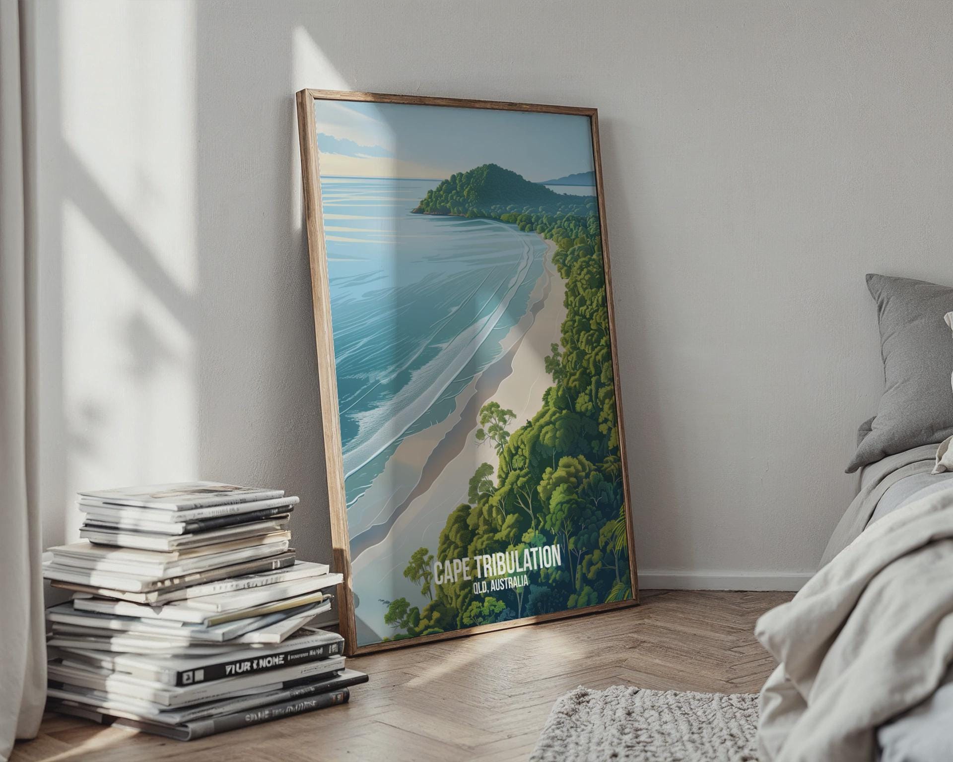 Cape Tribulation Art Print Landscape Poster Australia Beach Scene - Travel Wall Art