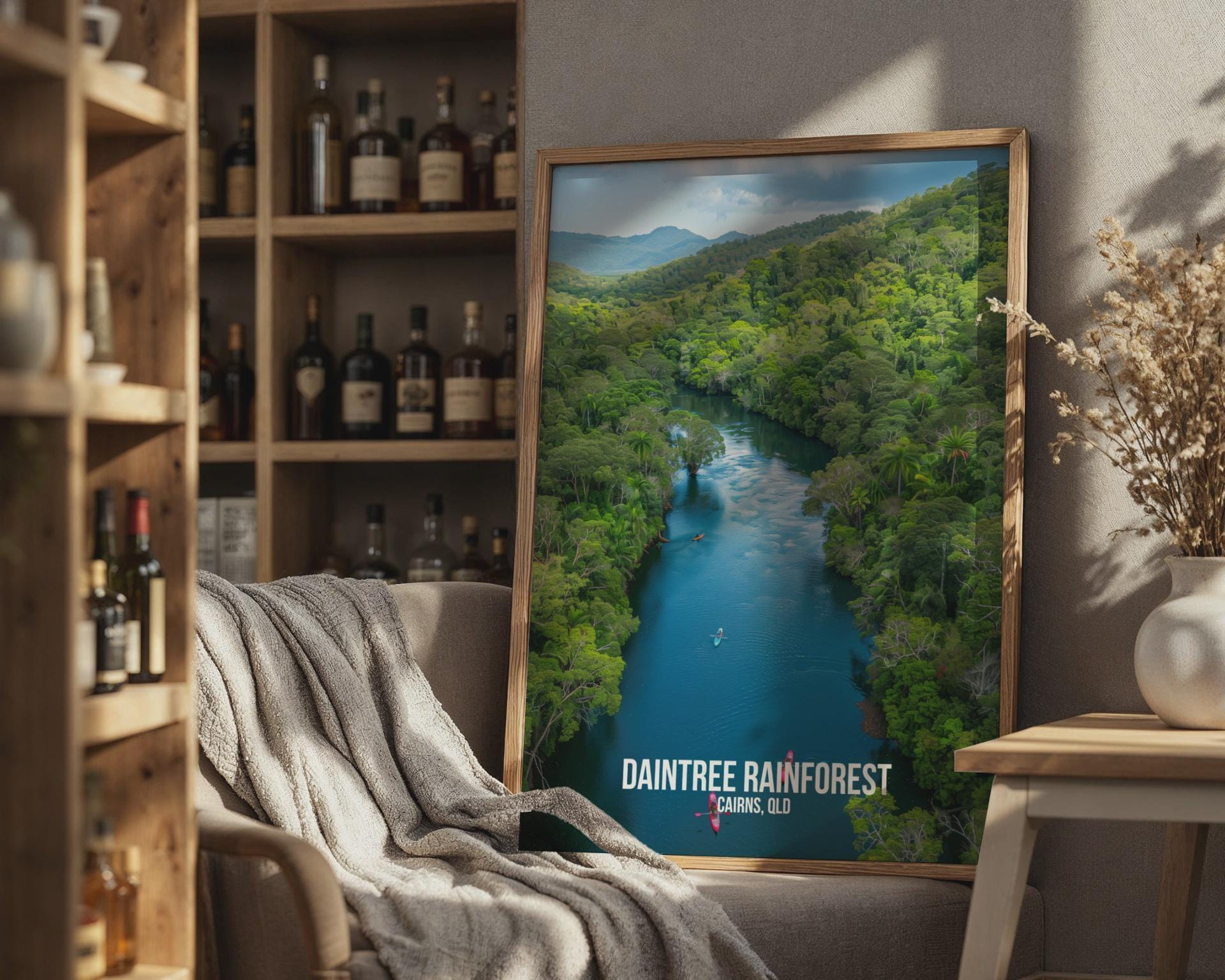 Daintree Rainforest Poster Canoeing Scene - Travel Wall Art