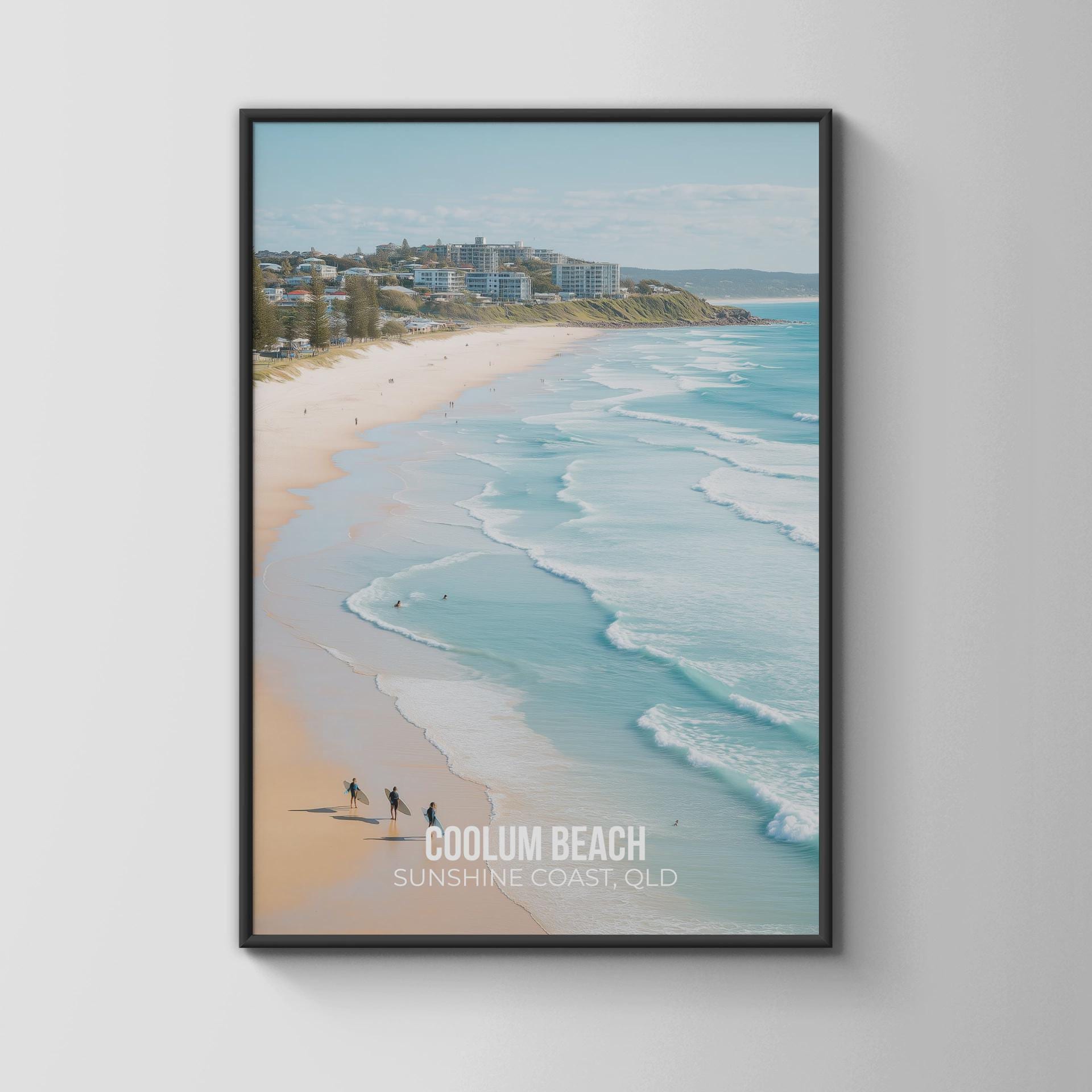 Coolum Beach Wall Art Coastal Print Poster QLD Australia - Travel Wall Art
