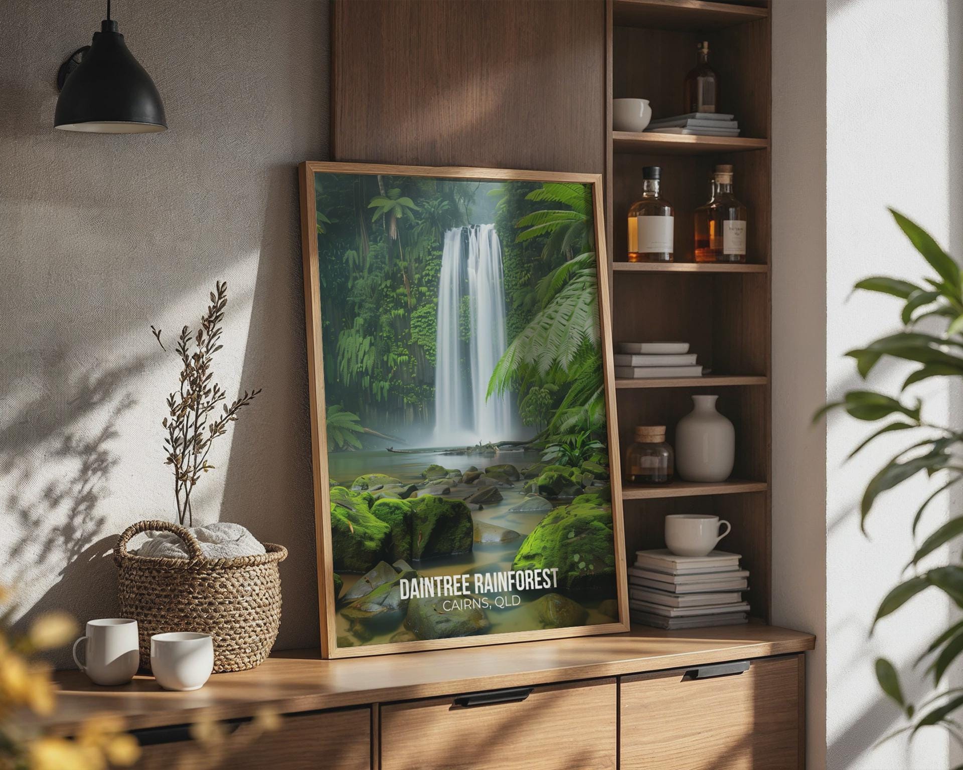 Daintree Rainforest Wall Art Print of Waterfall and Tropical Flora - Travel Wall Art