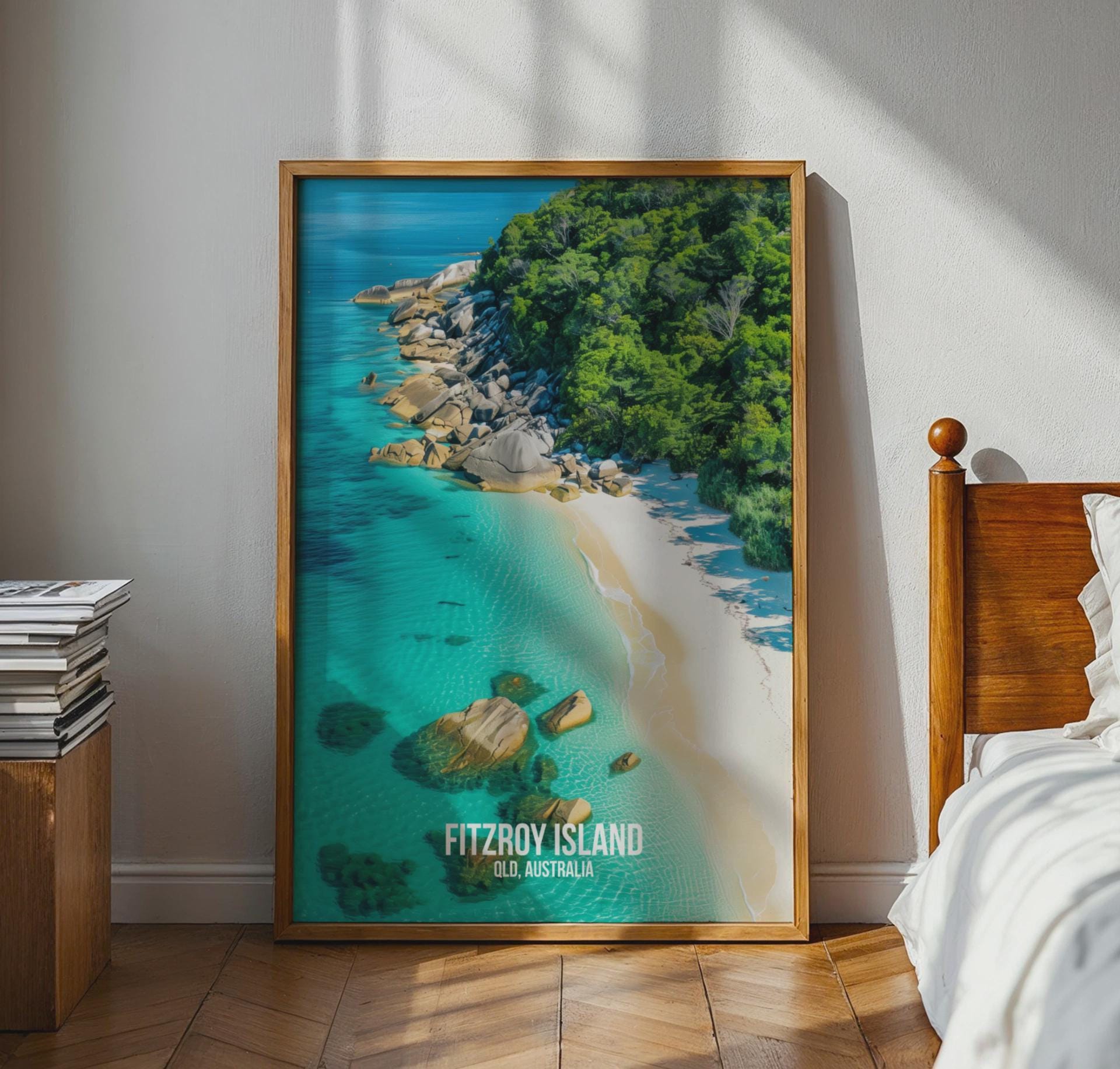 Fitzroy Island QLD Australia Ocean Poster Print Wall Art - Travel Wall Art