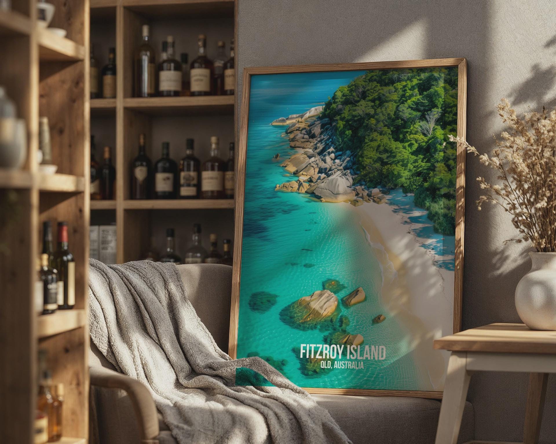 Fitzroy Island QLD Australia Ocean Poster Print Wall Art - Travel Wall Art