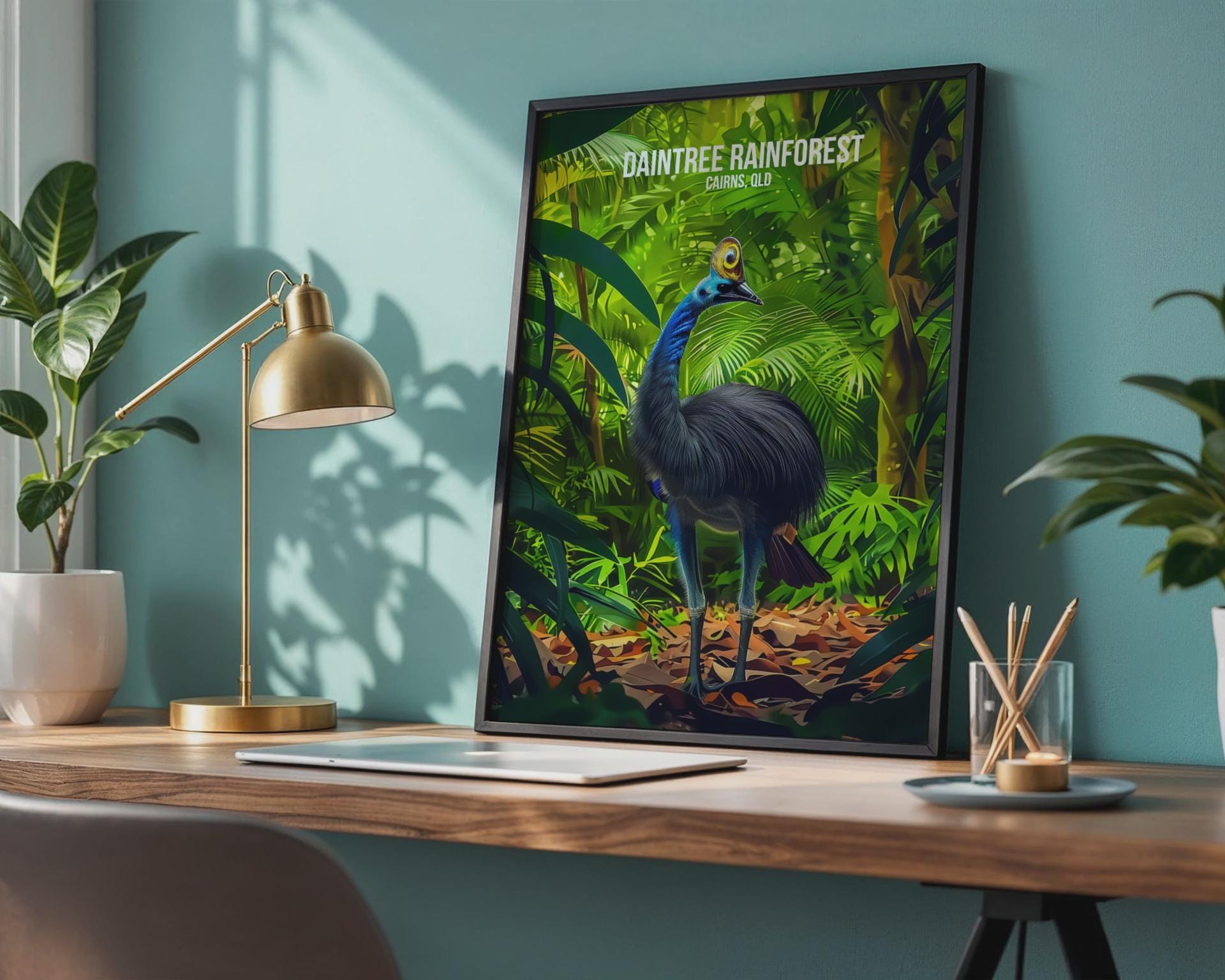 Daintree Rainforest Cassowary Print Wall Art - Travel Wall Art