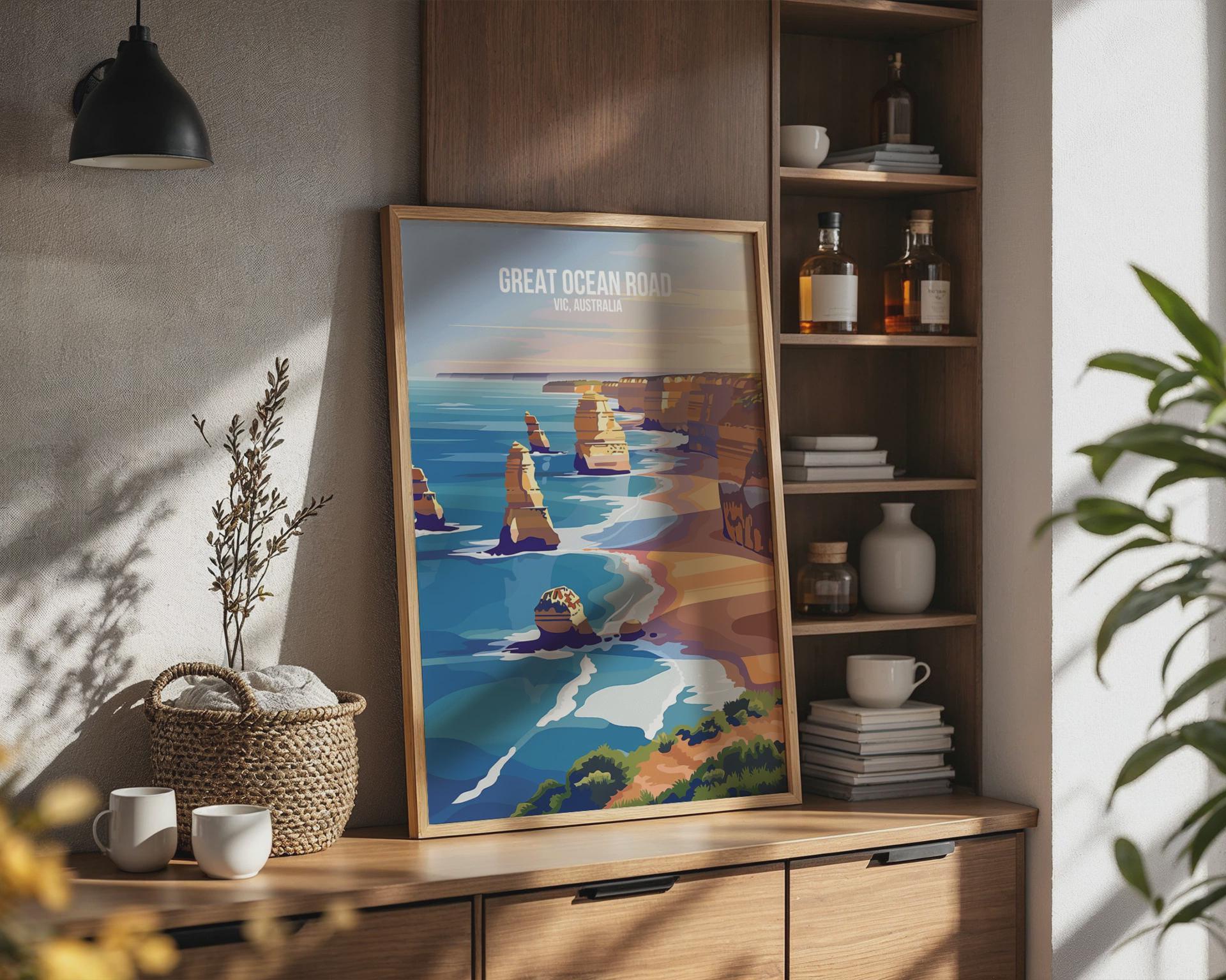 Great Ocean Road Art Print Scenic Landscape Poster - Travel Wall Art