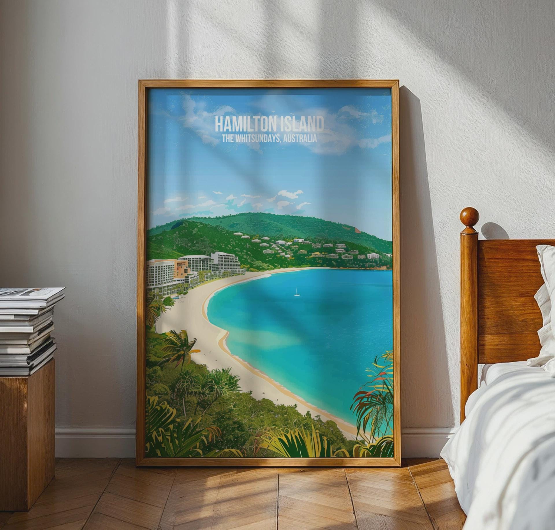 Hamilton Island Beach Scene Poster Art Print - Travel Wall Art