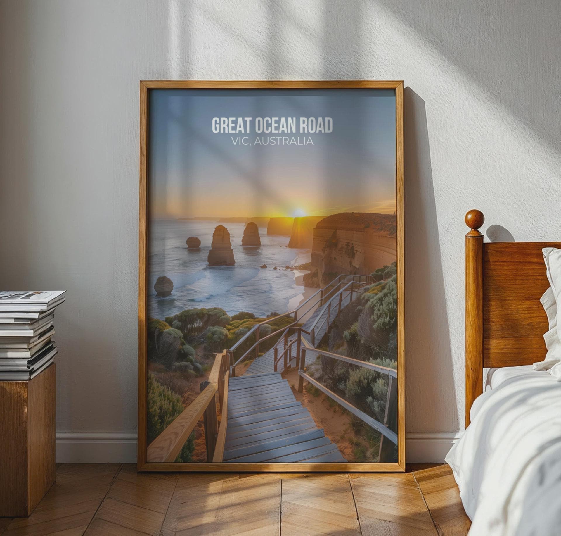Great Ocean Road Sunset Print Australia Landscape Wall Art - Travel Wall Art