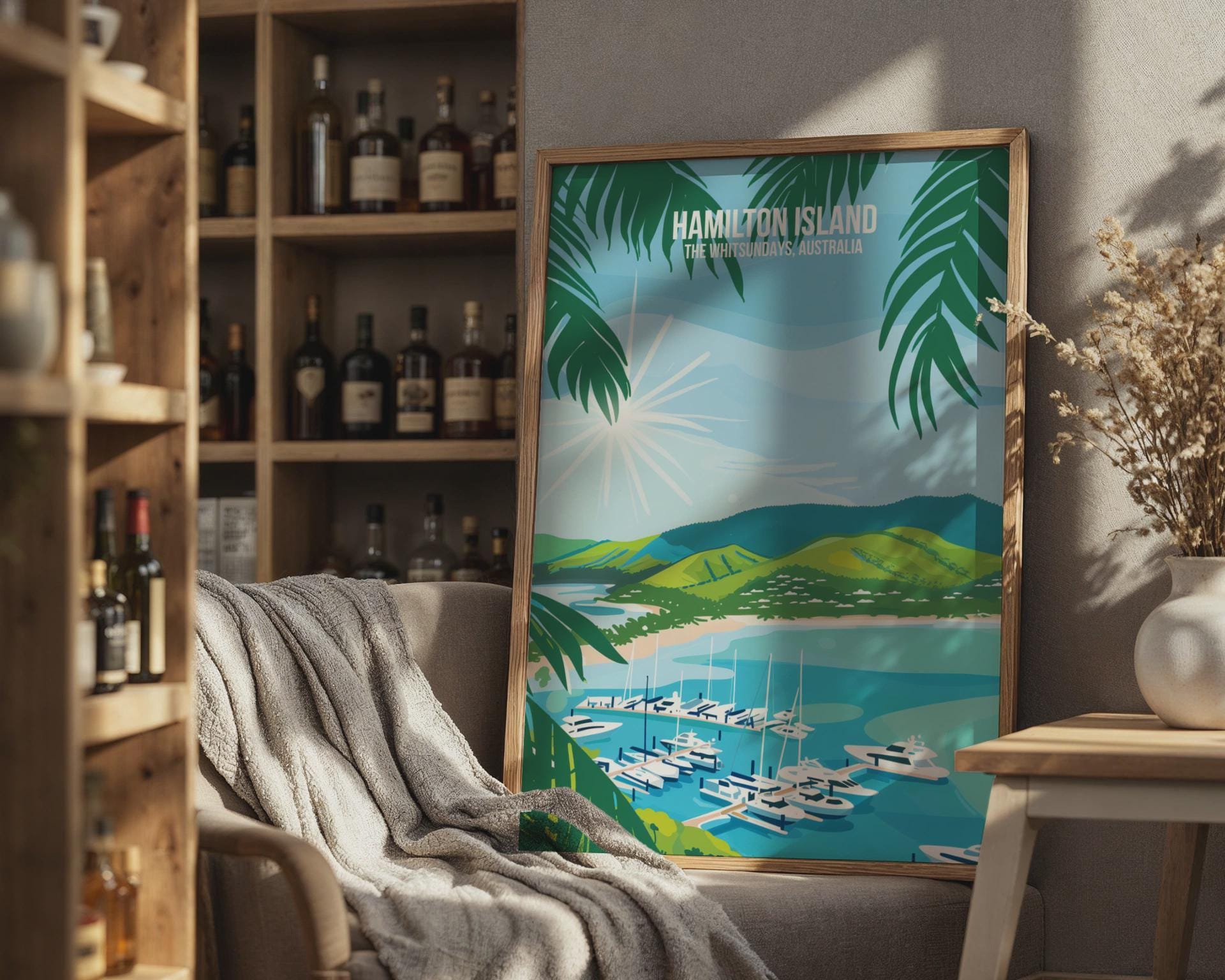 Hamilton Island Travel Poster Whitsundays Australia Wall Art Print - Travel Wall Art