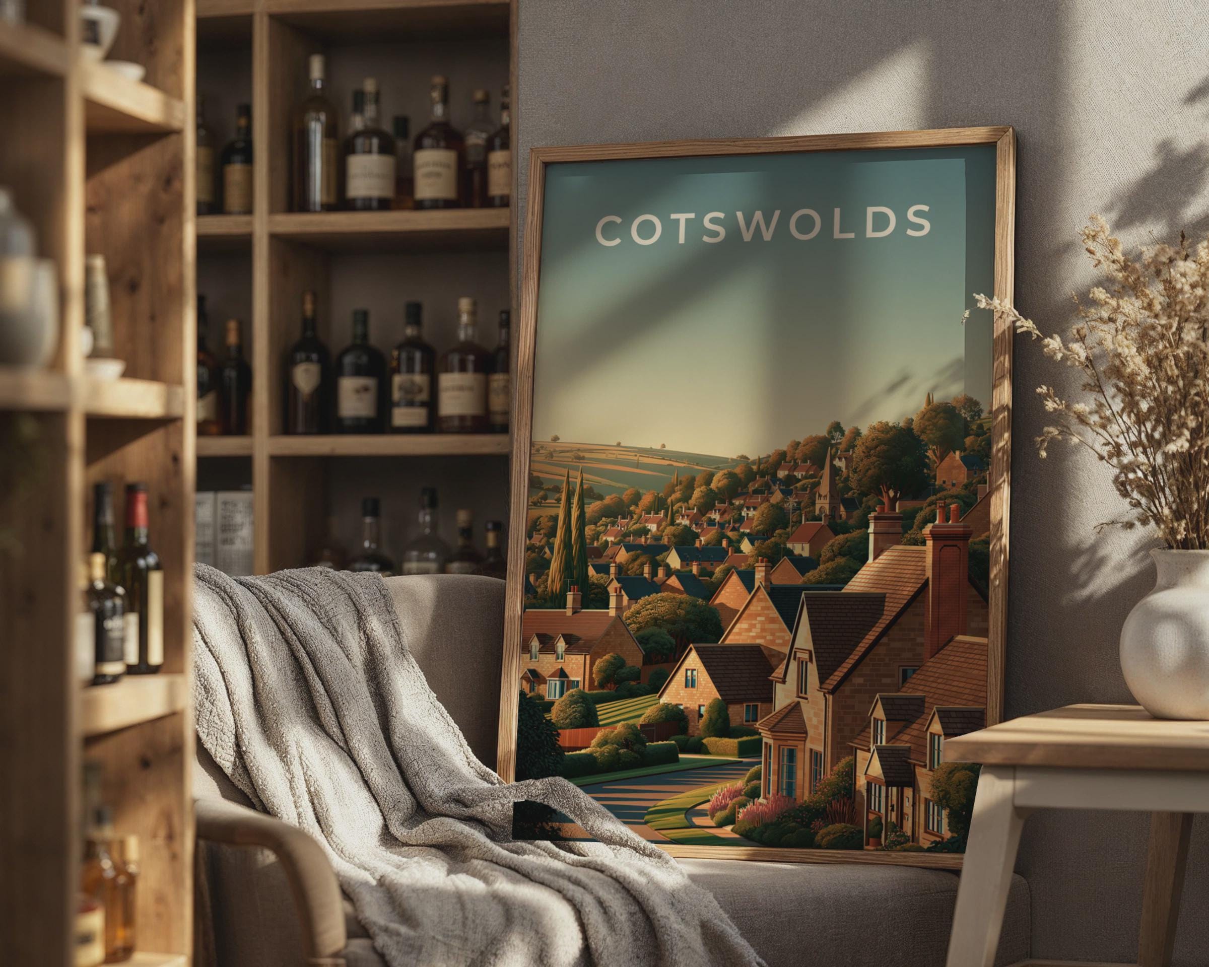 Cotswolds Landscape Poster Print - Travel Wall Art