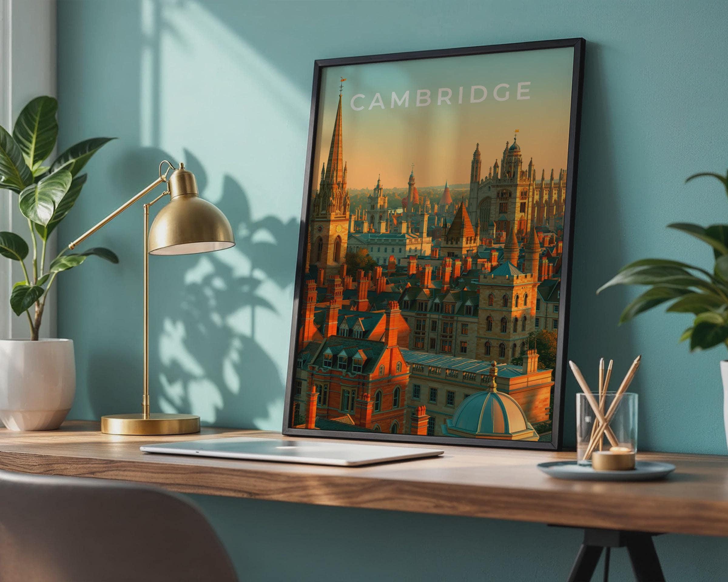 Cambridge Cityscape Wall Art Poster - Travel Wall Art