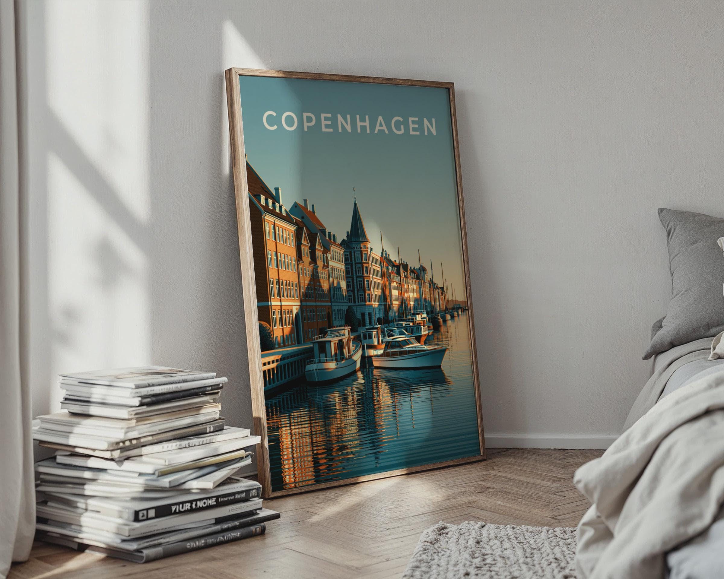 Copenhagen Wall Art Cityscape Print - Travel Wall Art