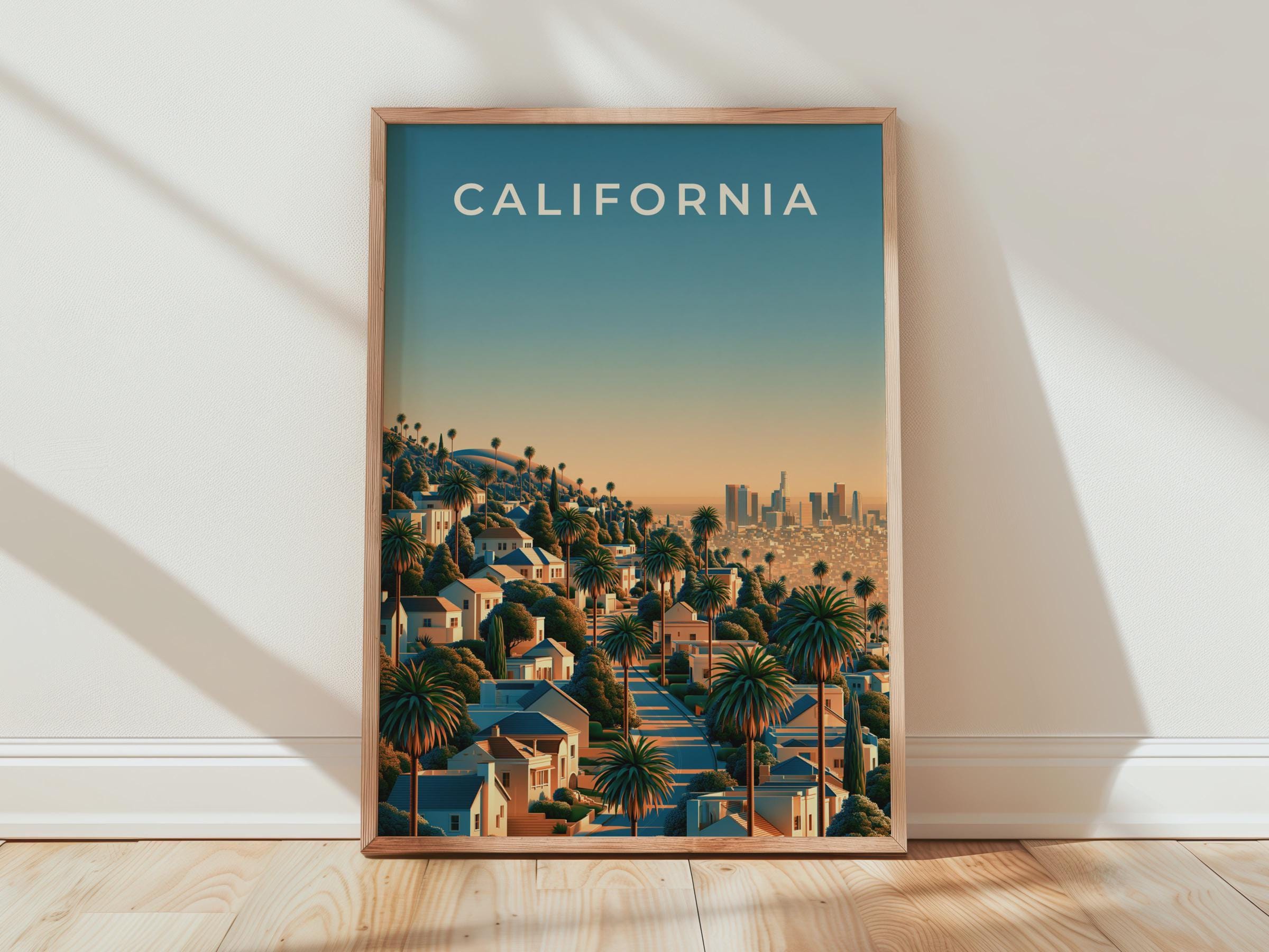 California City Skyline Sunset Poster Artwork - Travel Wall Art