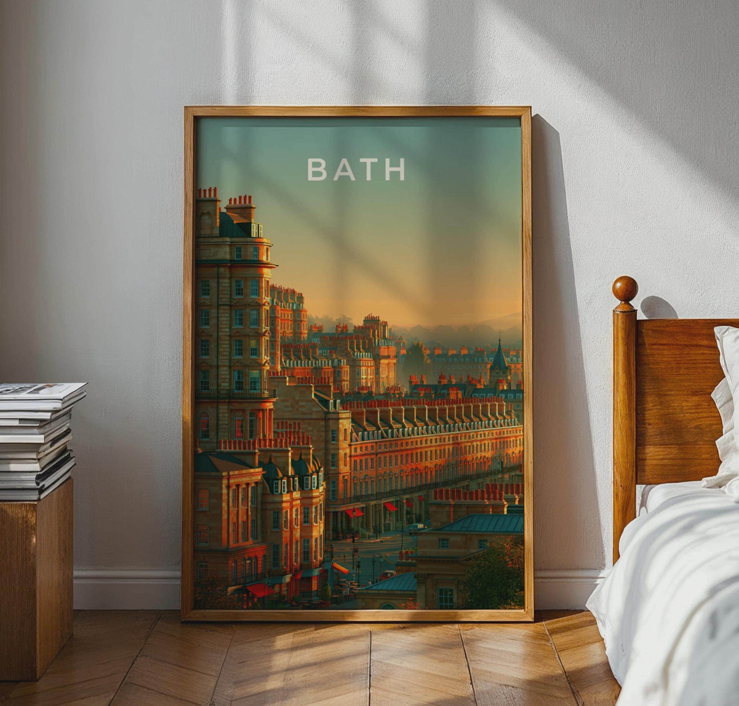 Bath Cityscape Poster Architectural Print - Travel Wall Art