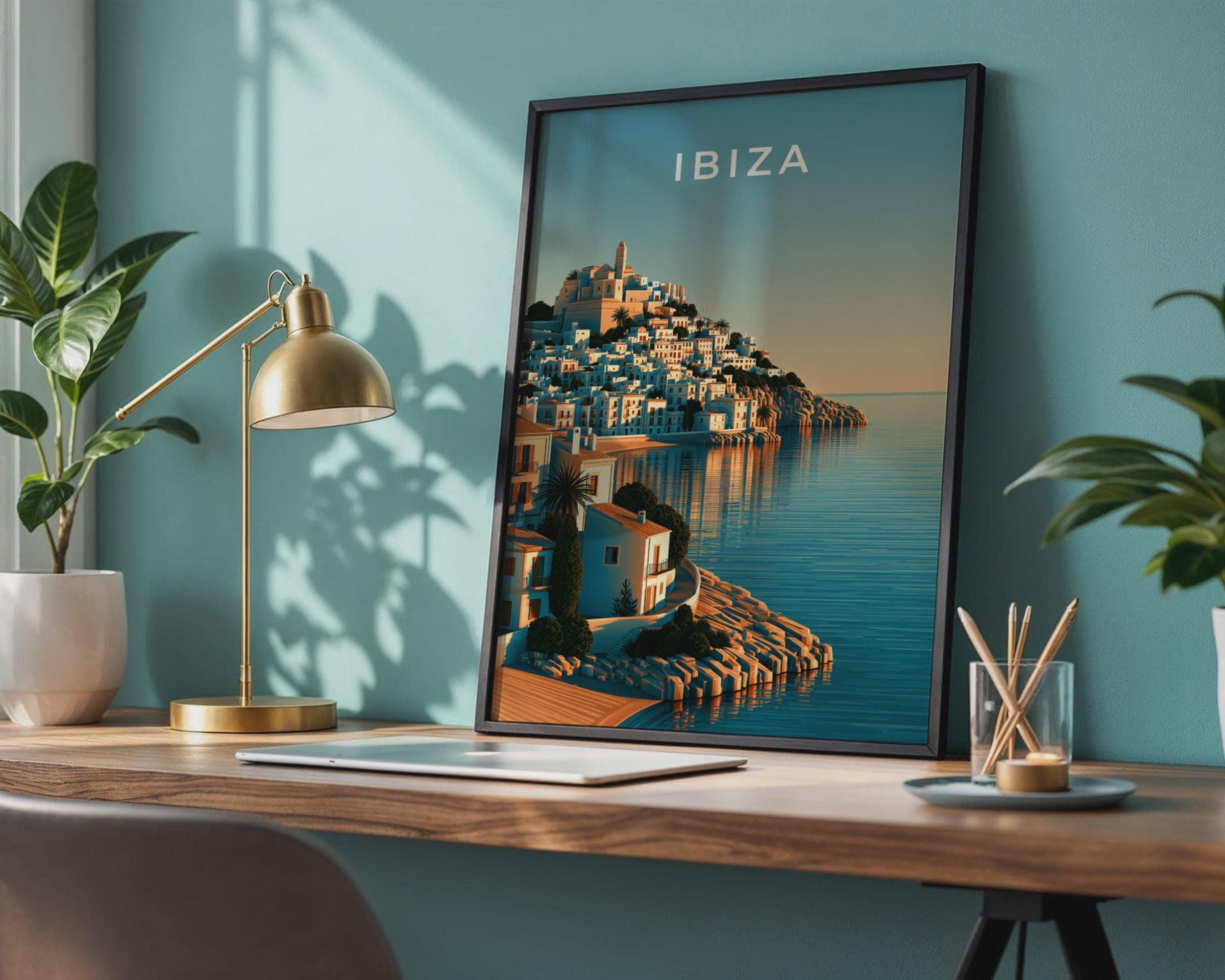 Ibiza Coastal Art Print Wall Art - Travel Wall Art
