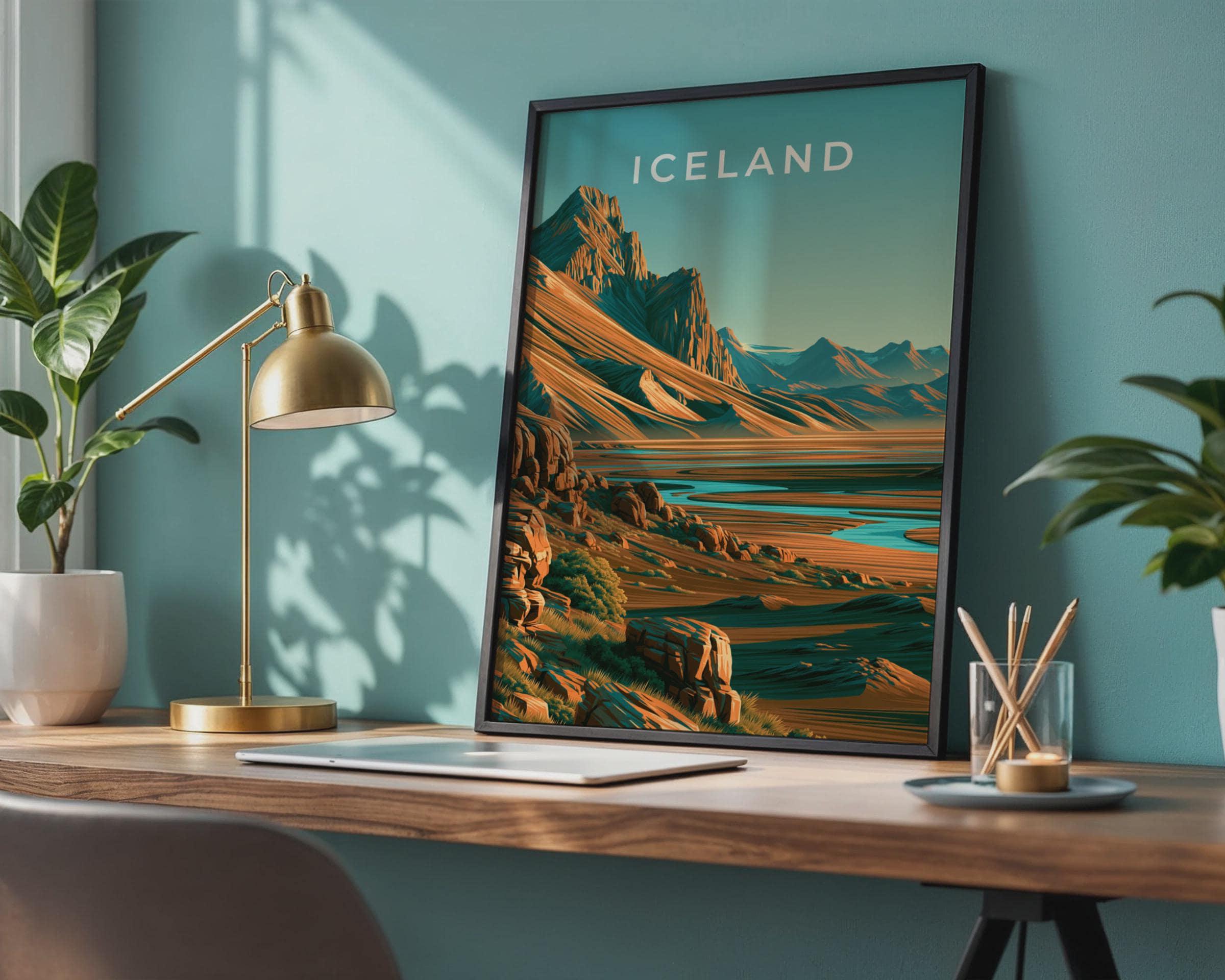Iceland Mountain Landscape Wall Art Print - Travel Wall Art