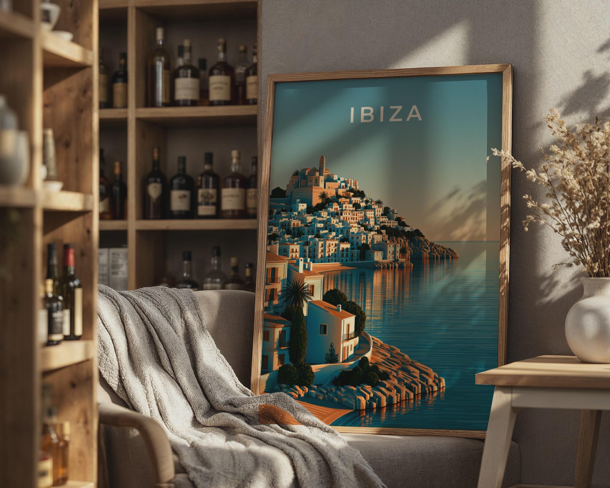 Ibiza Coastal Art Print Wall Art - Travel Wall Art