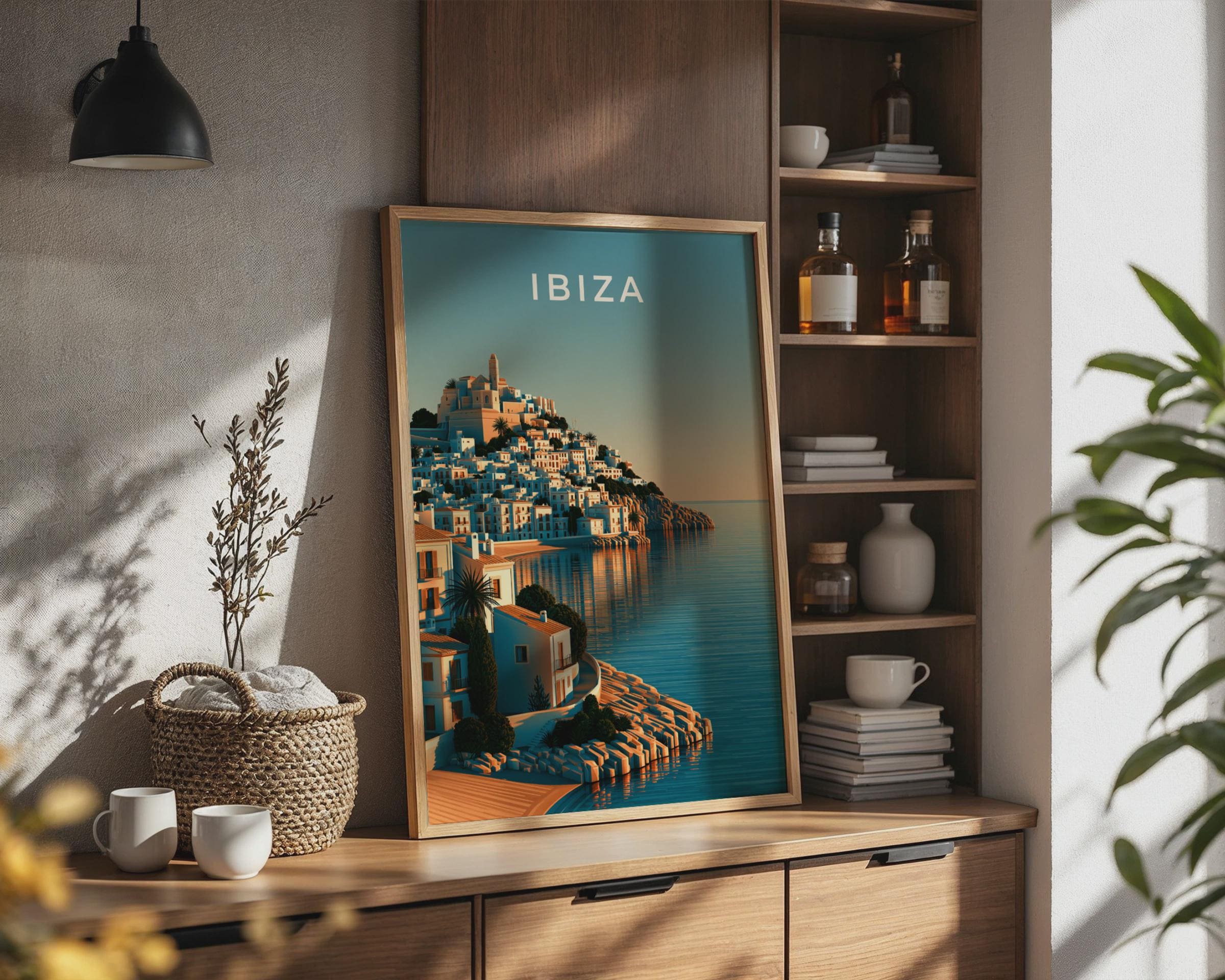 Ibiza Coastal Art Print Wall Art - Travel Wall Art
