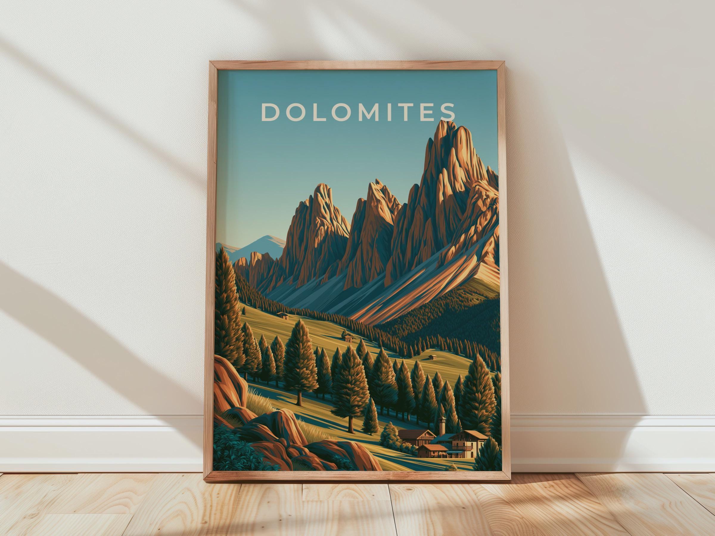Dolomites Mountain Scenery Poster - Travel Wall Art