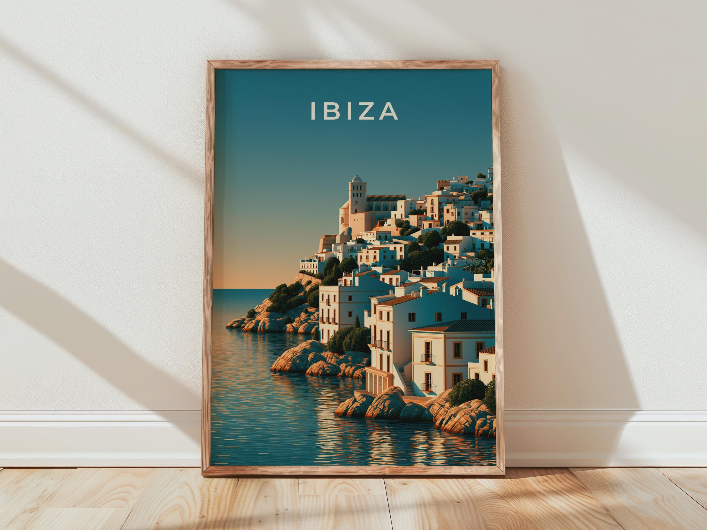 Ibiza Art Print Coastal Wall Art Landscape Poster - Travel Wall Art