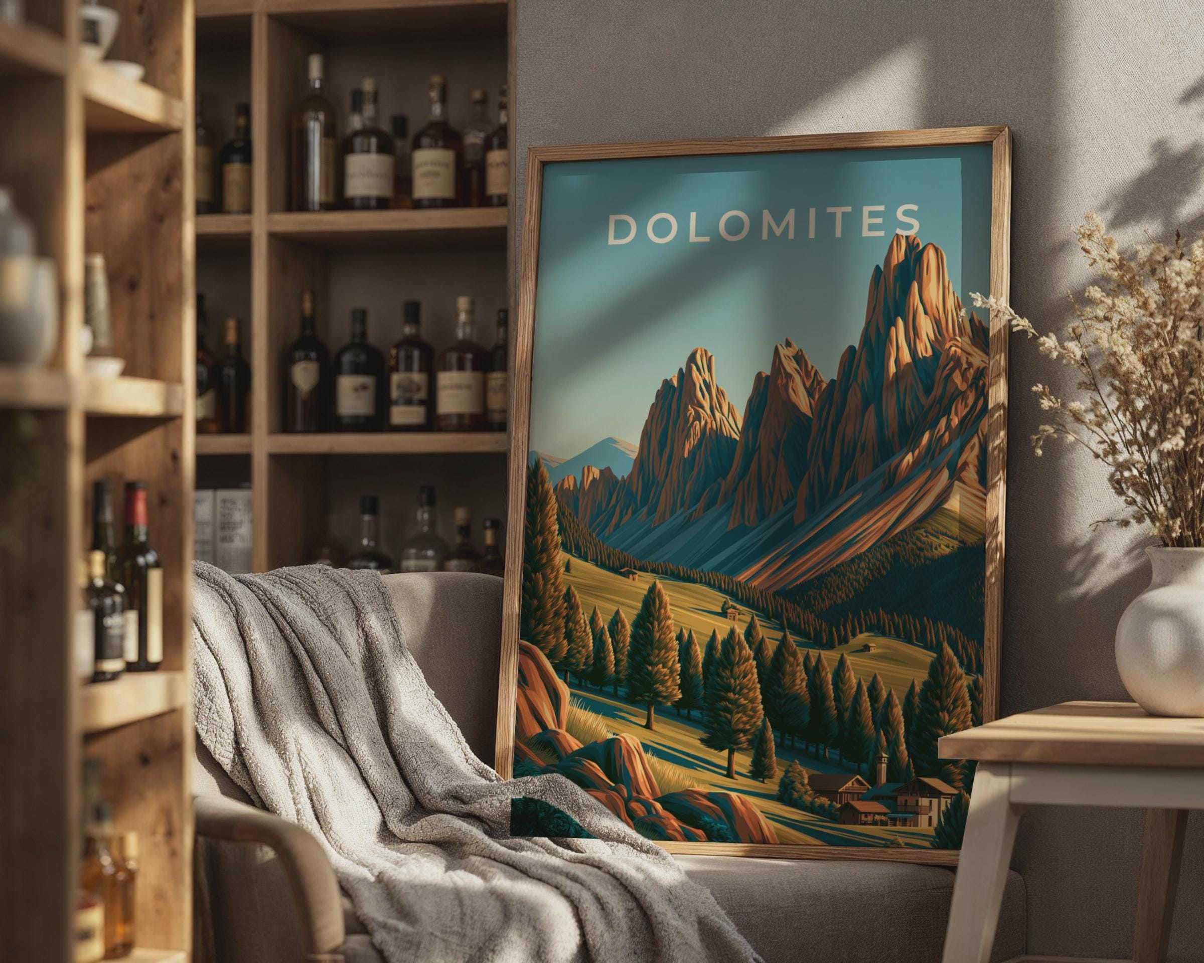 Dolomites Mountain Scenery Poster - Travel Wall Art