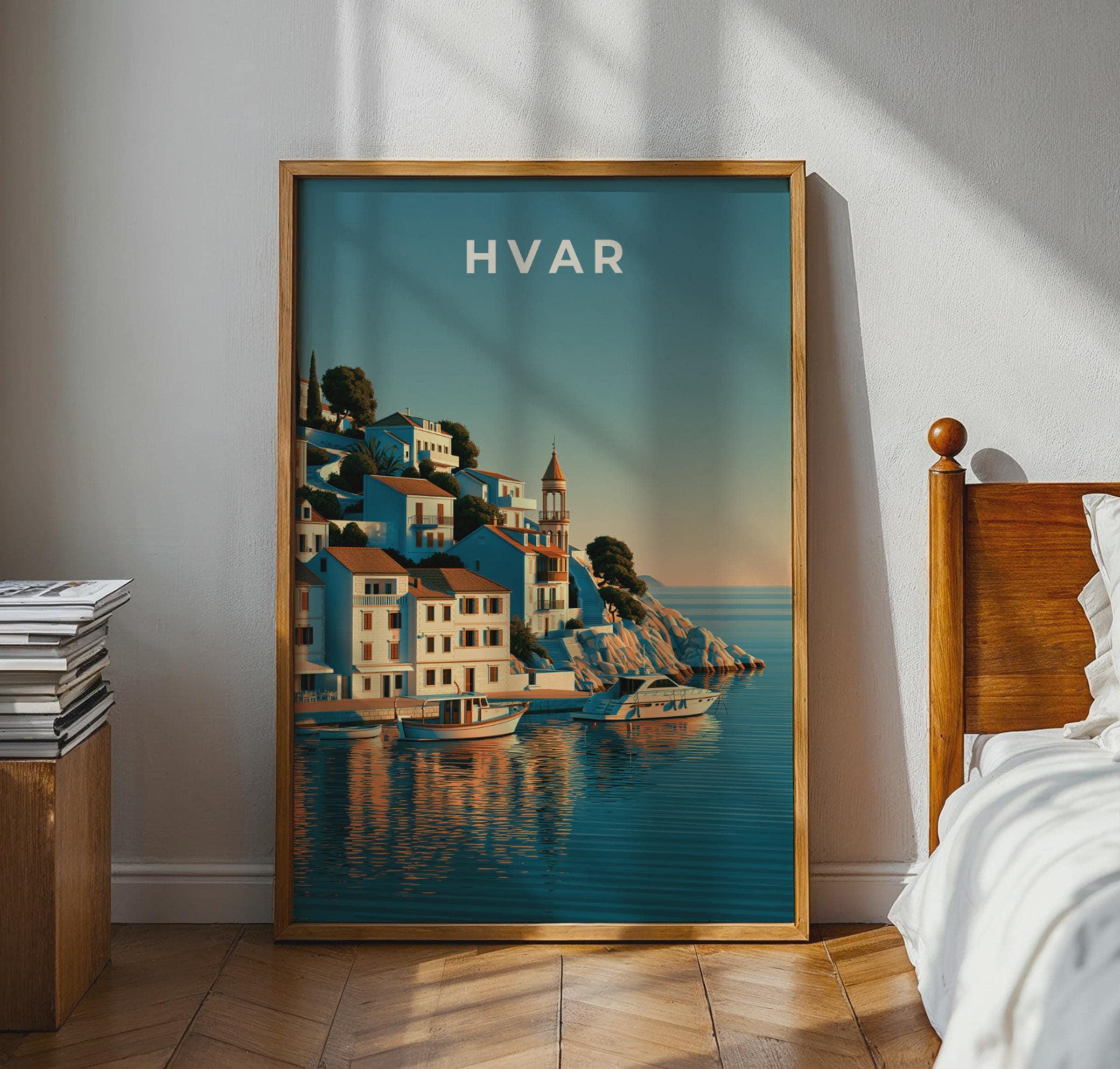 Hvar Coastal Artwork Print - Travel Wall Art